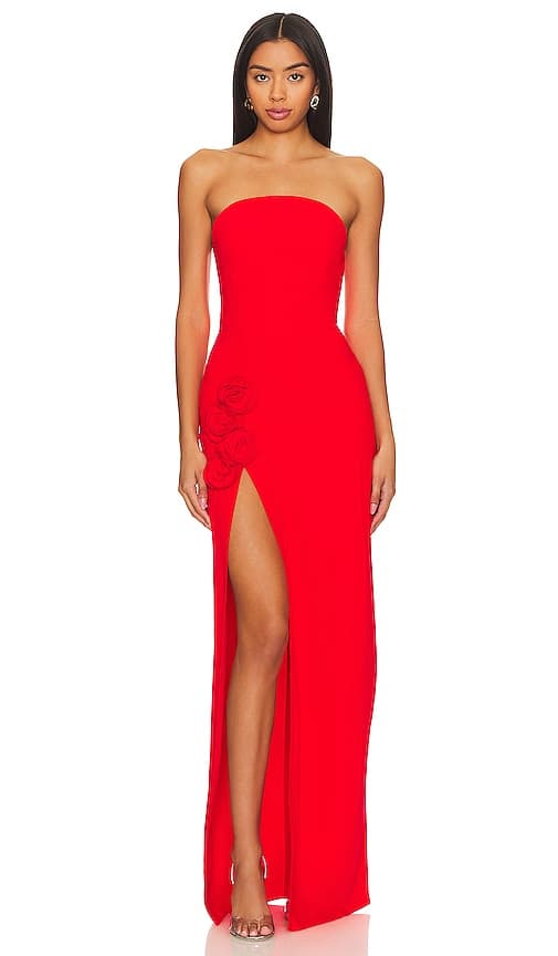 Amanda Uprichard X Revolve Wolfe Gown In Crimson - Image 1
