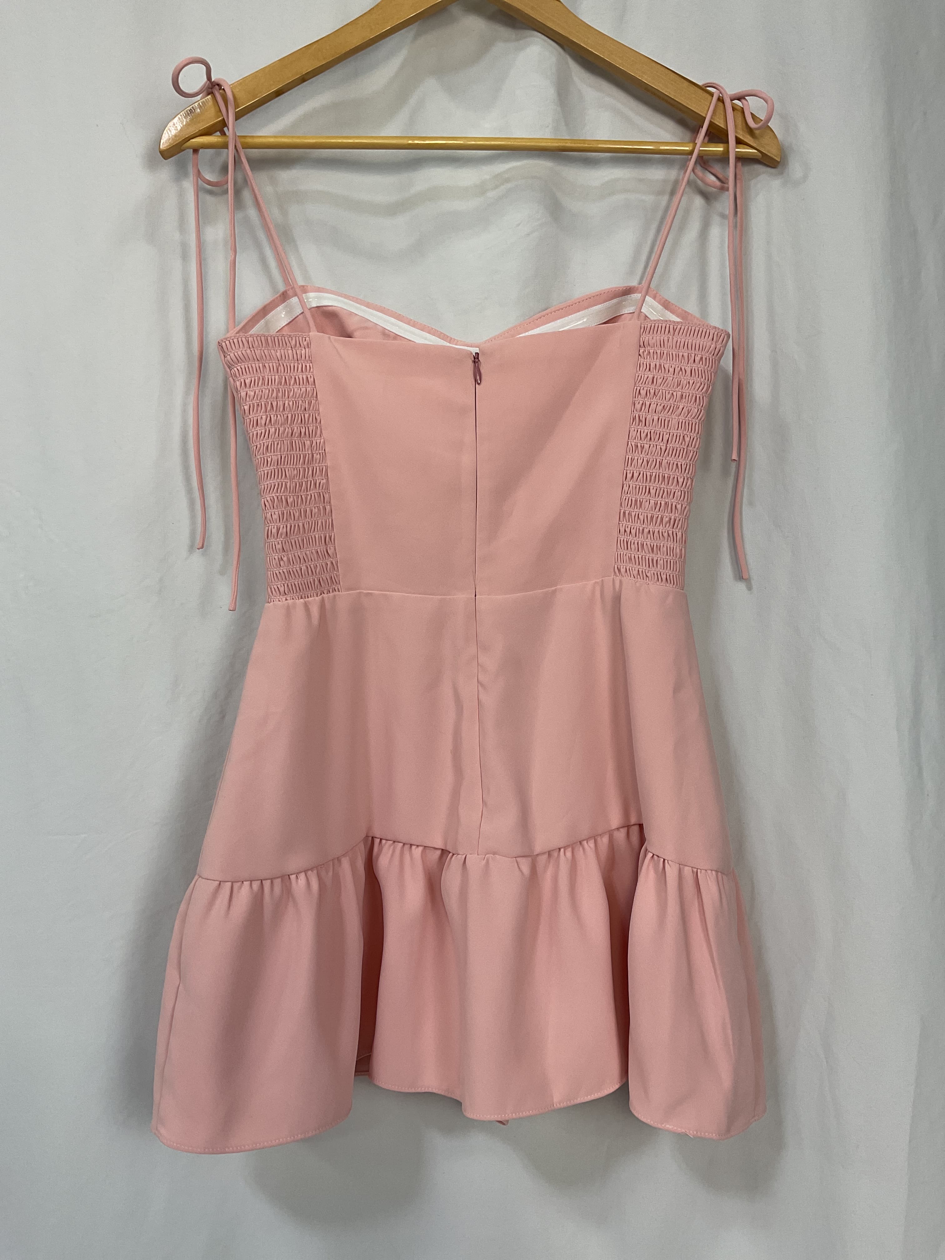 Champagne Skort Romper In Dusty Rose - Image 4