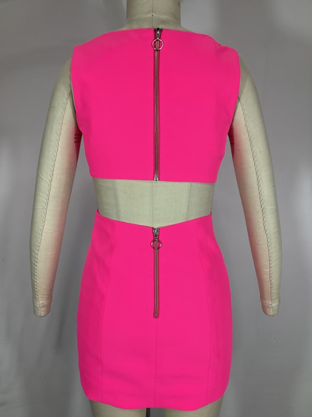 Puzzle Cut-Out Dress In Hibiscus - Image 3