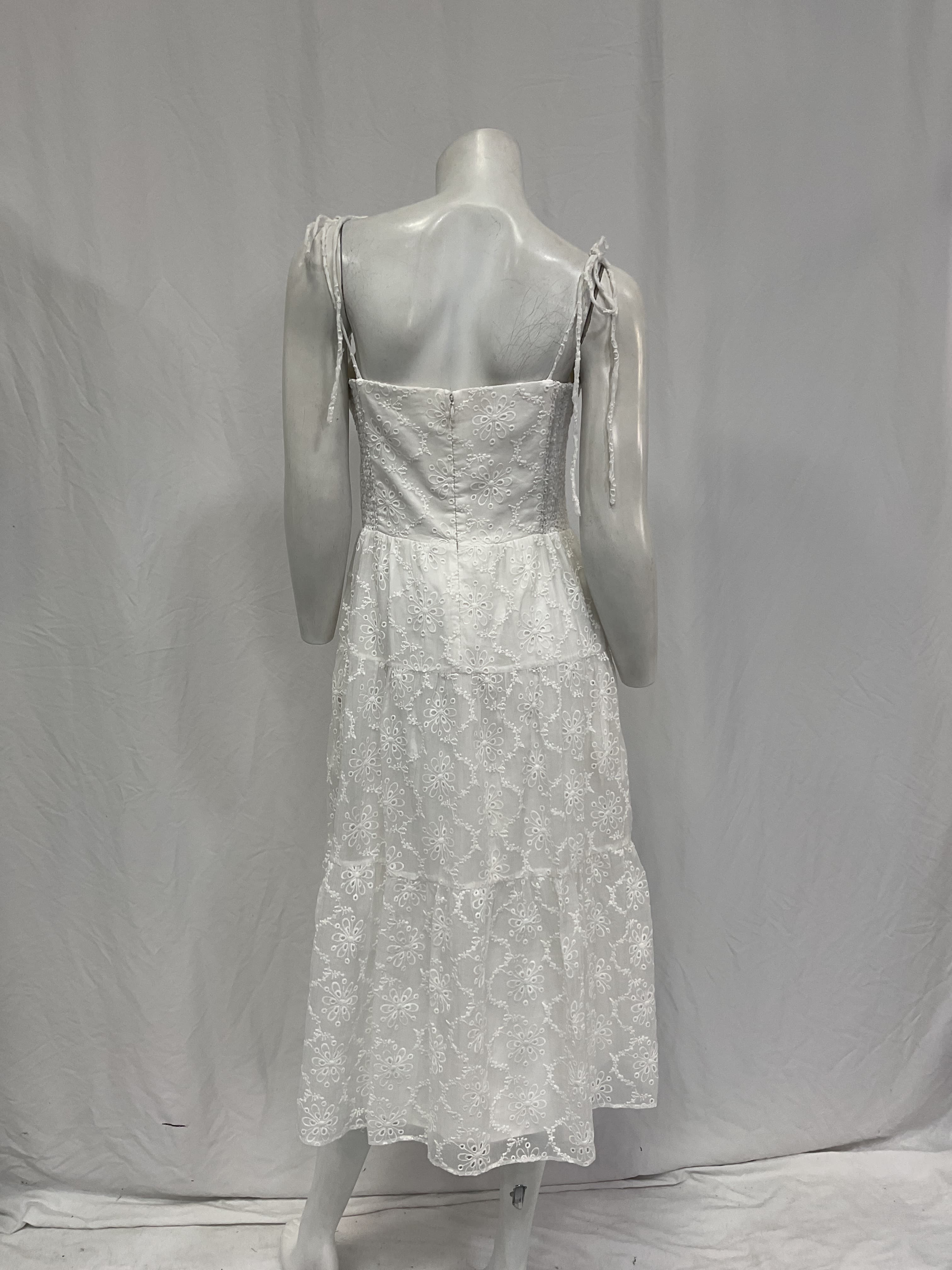 Tula Dress In Sugar Embroidery - Image 4