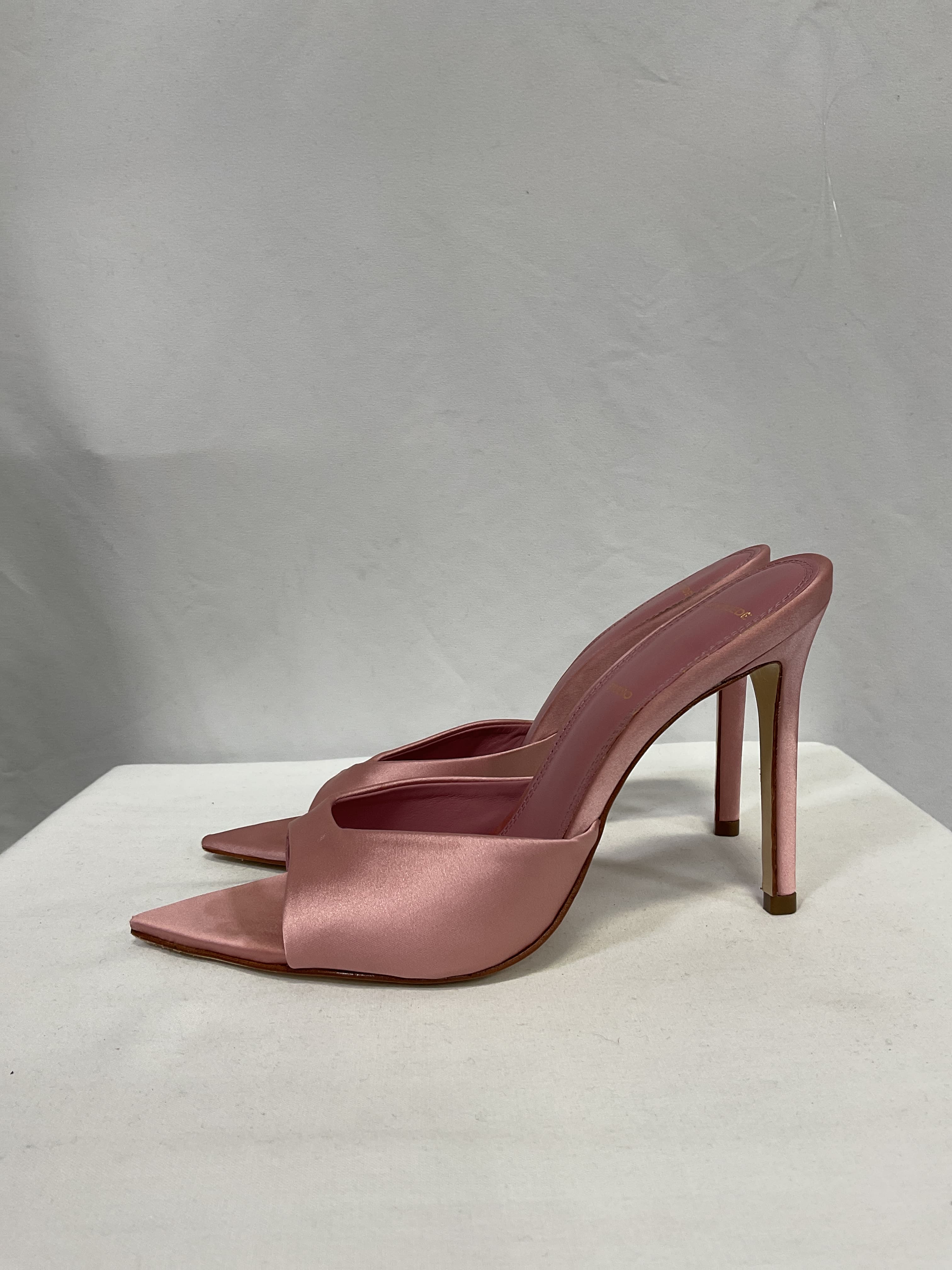 Brea Mule Sandal In Dusty Rose Satin - Image 2
