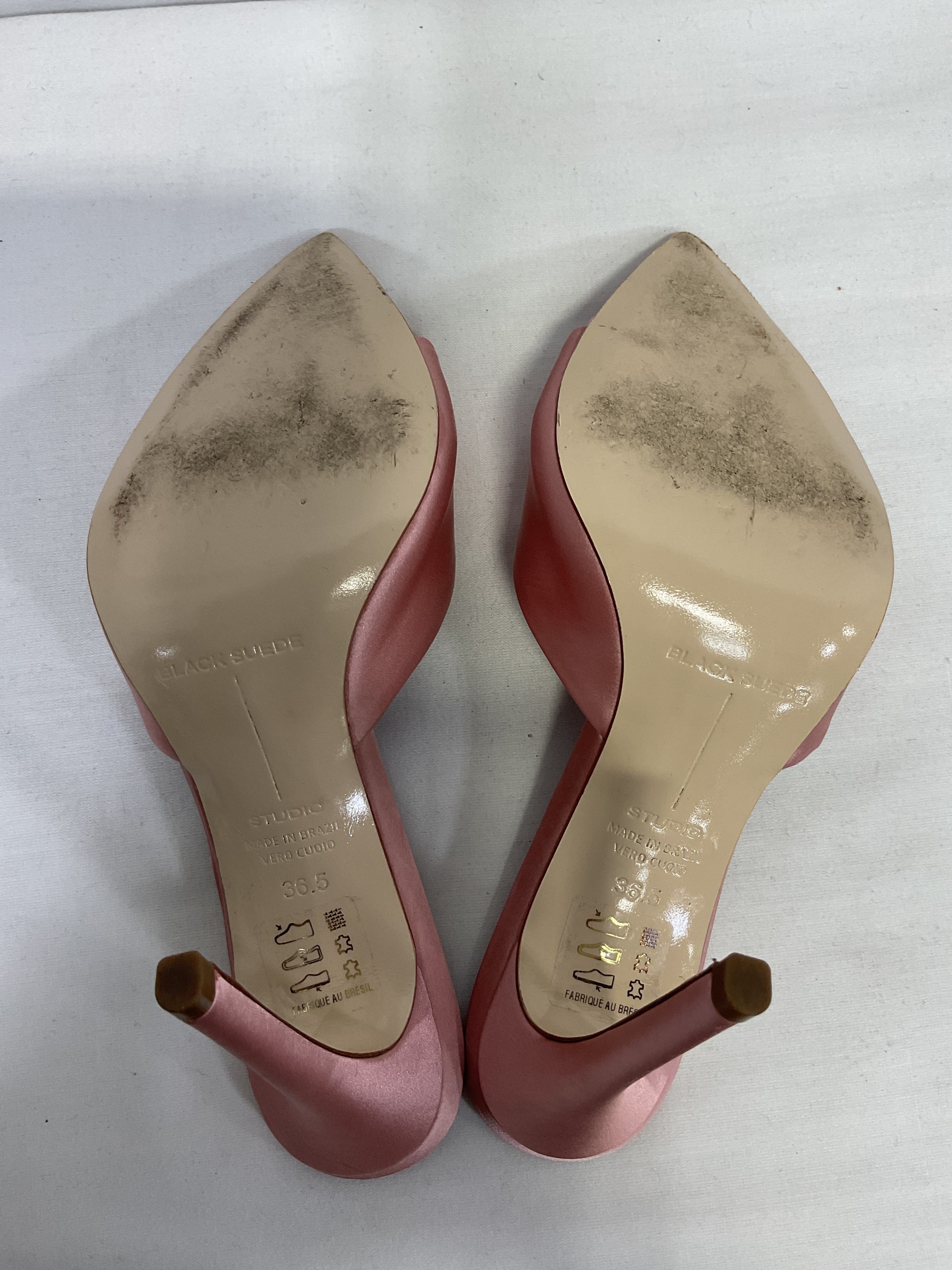 Brea Mule Sandal In Dusty Rose Satin - Image 4