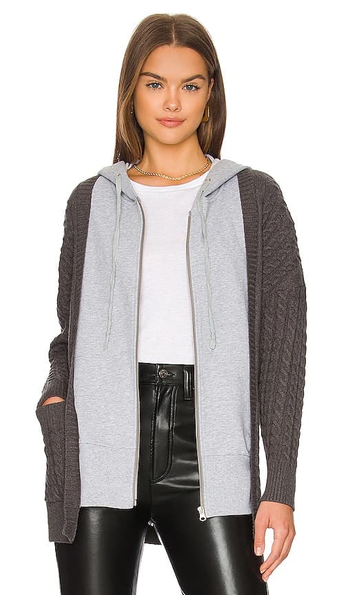 Ambrose Dickie Cardigan In Charcoal - Image 1