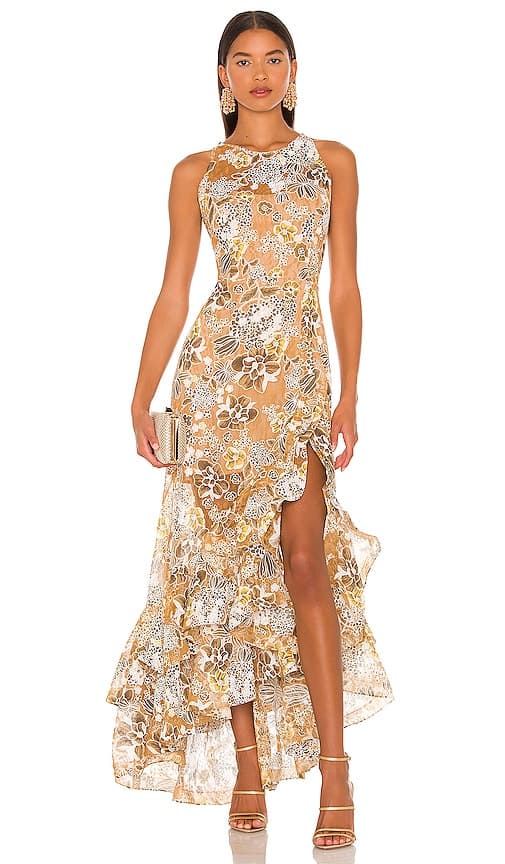 Sicilia Ruffle Dress In Multi - Image 1