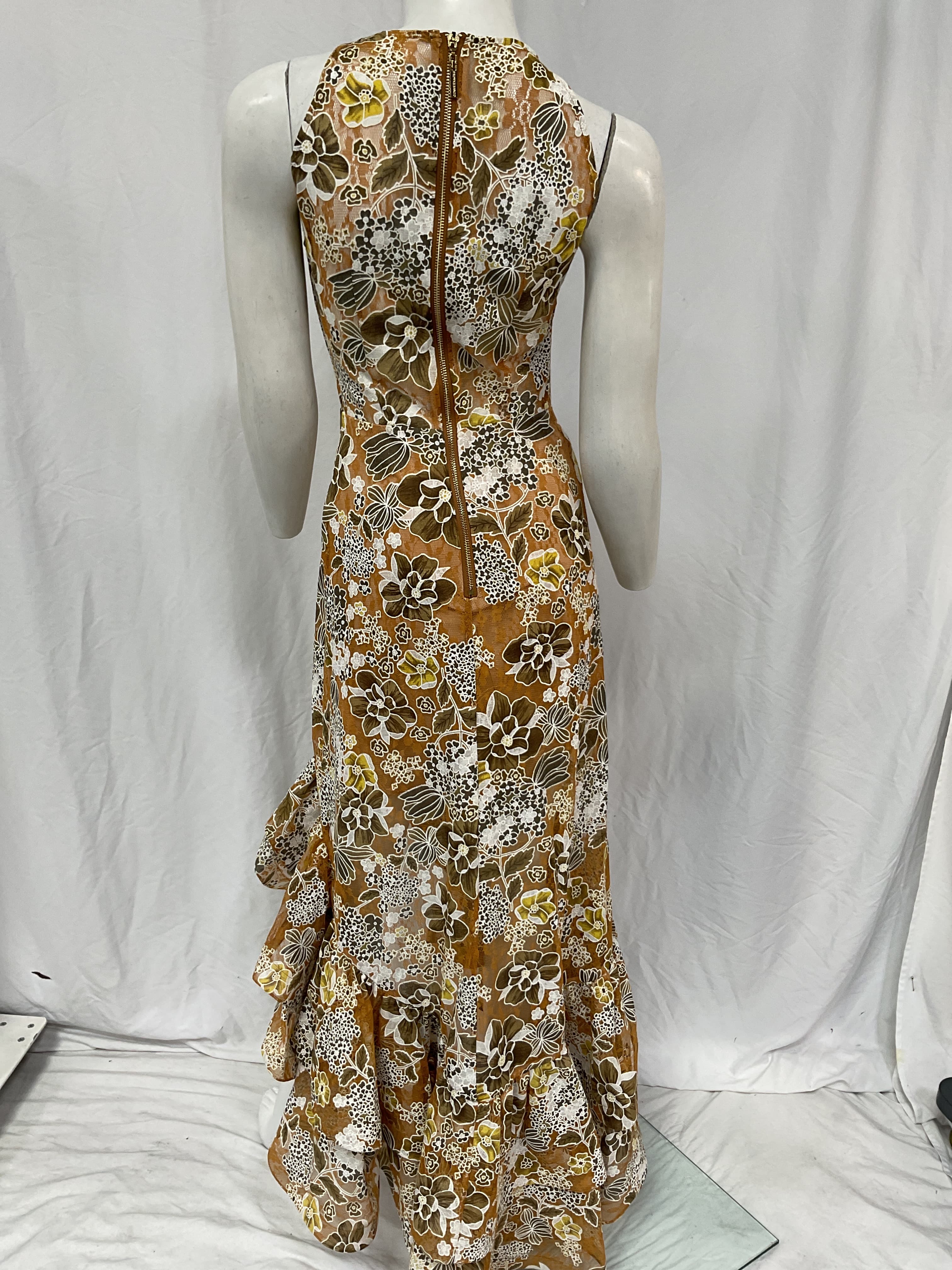 Sicilia Ruffle Dress In Multi - Image 4