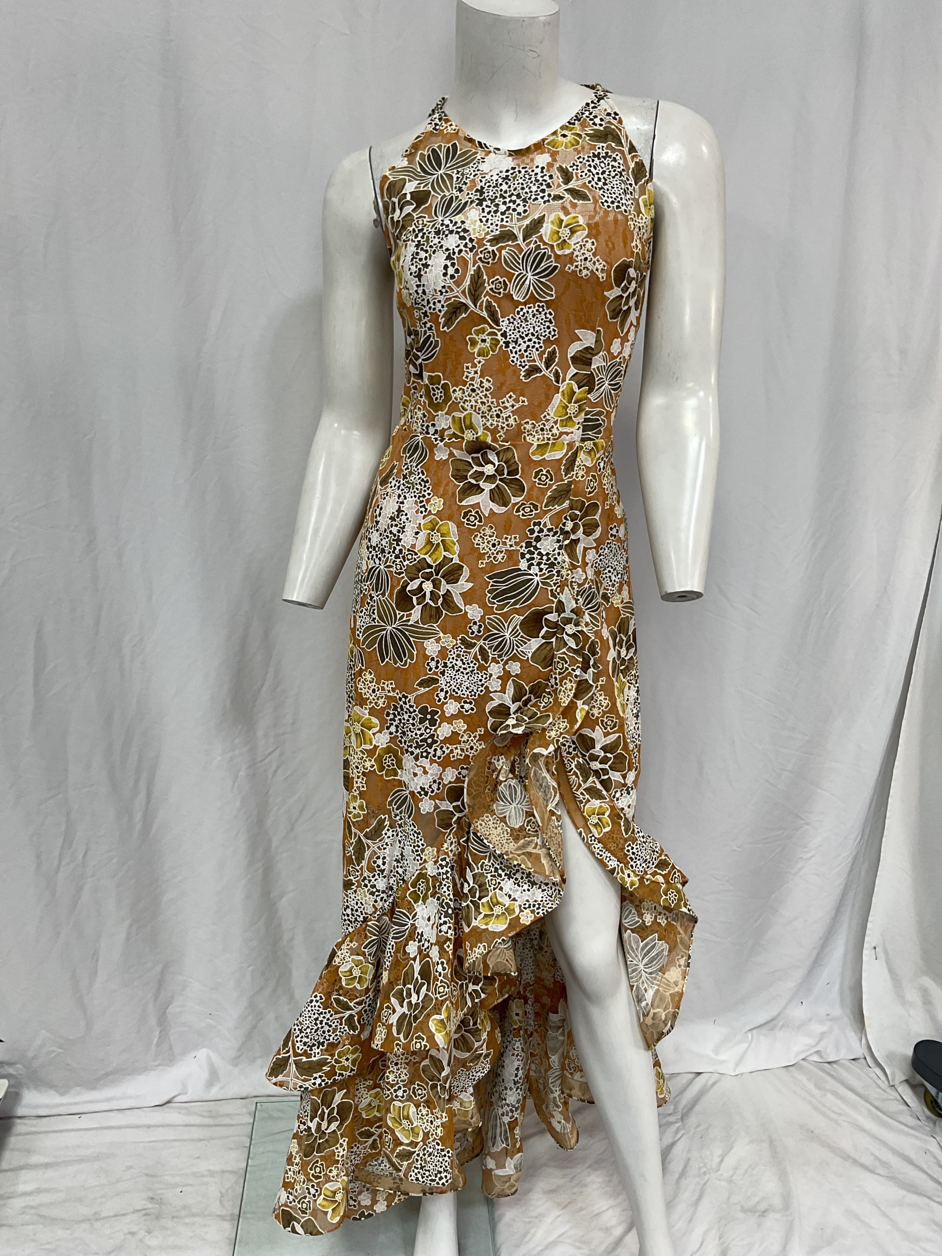 Sicilia Ruffle Dress In Multi - Image 2