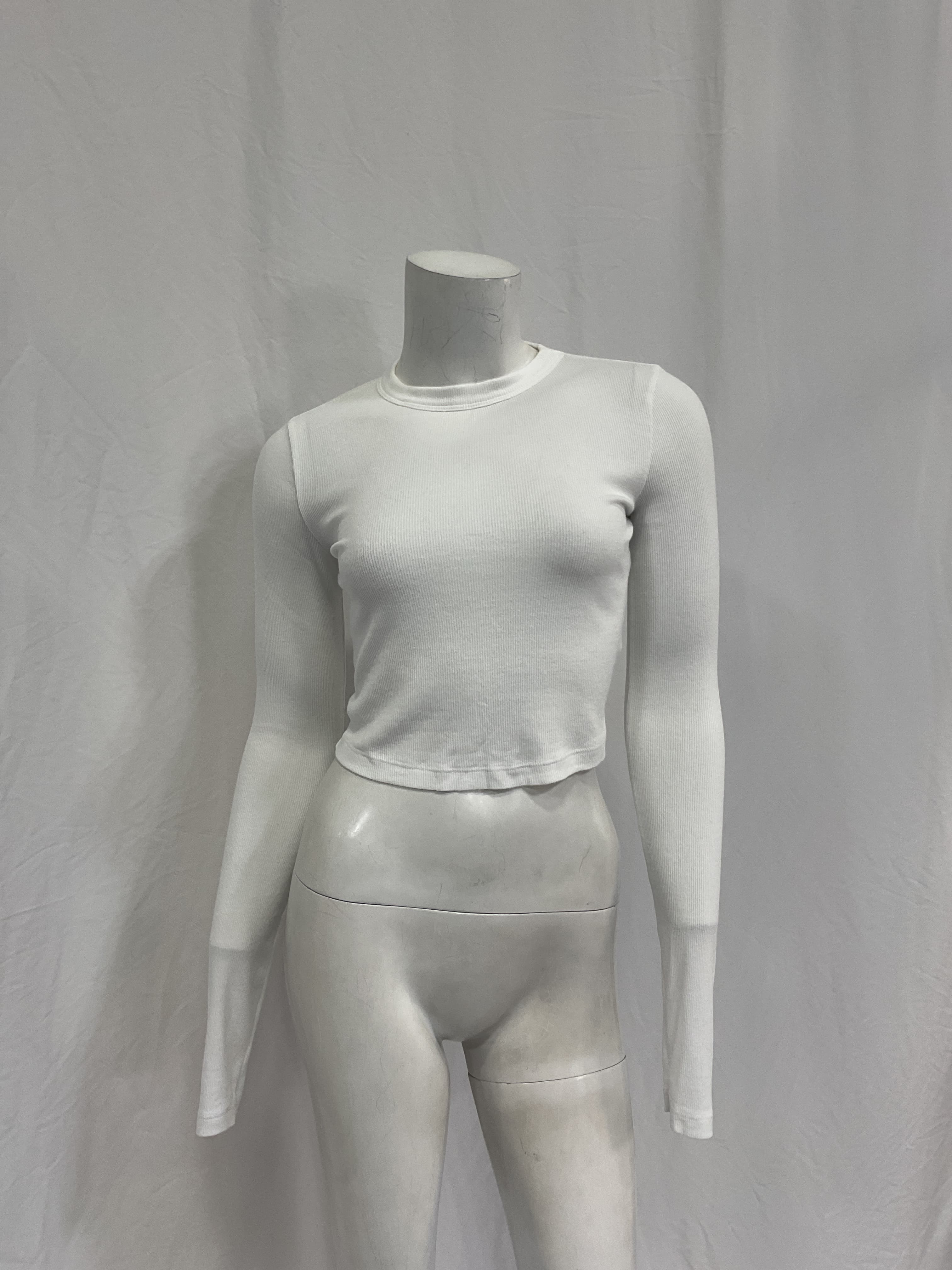 Verona Crop Long Sleeve In White - Image 2