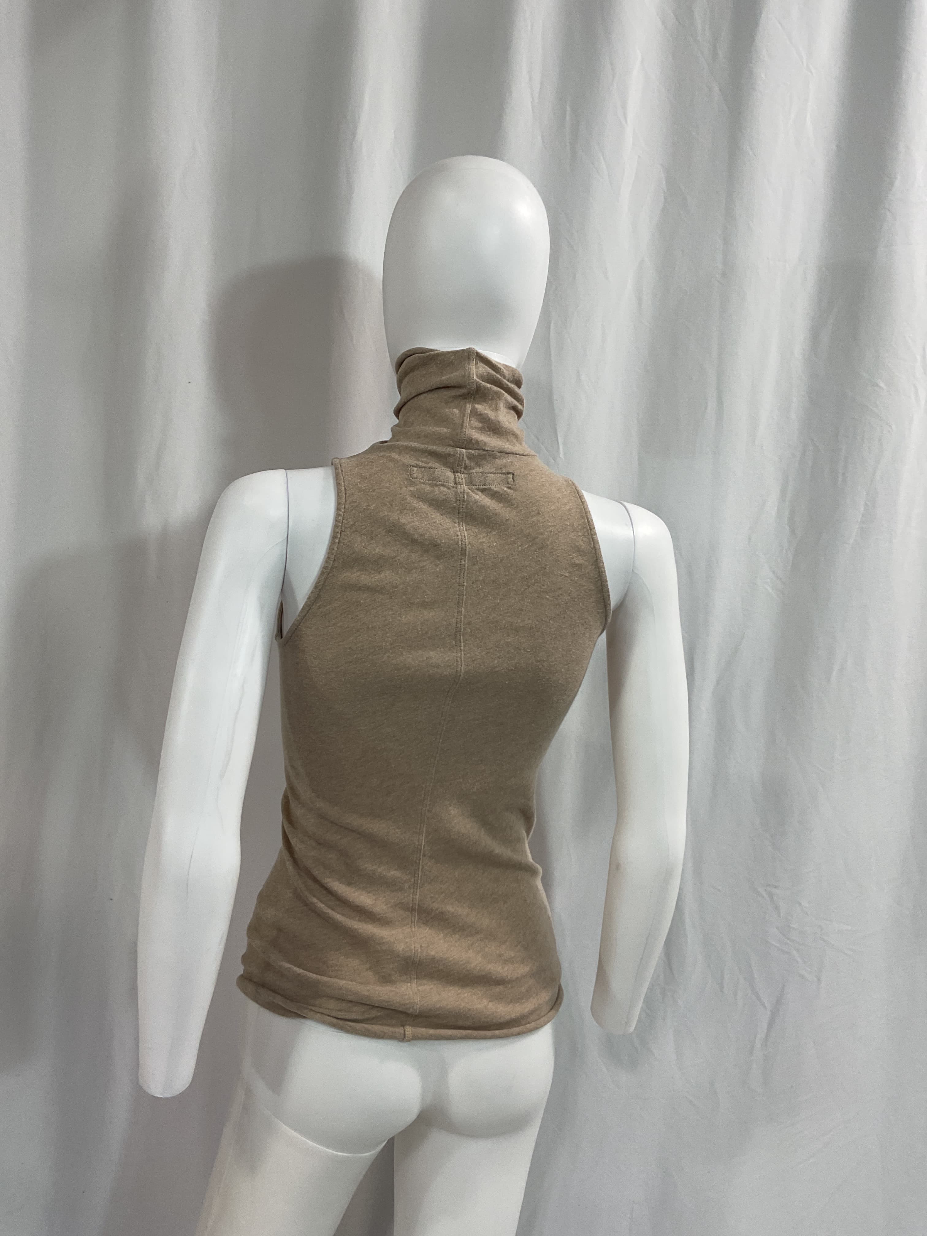 Cashmere Halter Turtleneck In Khaki - Image 2