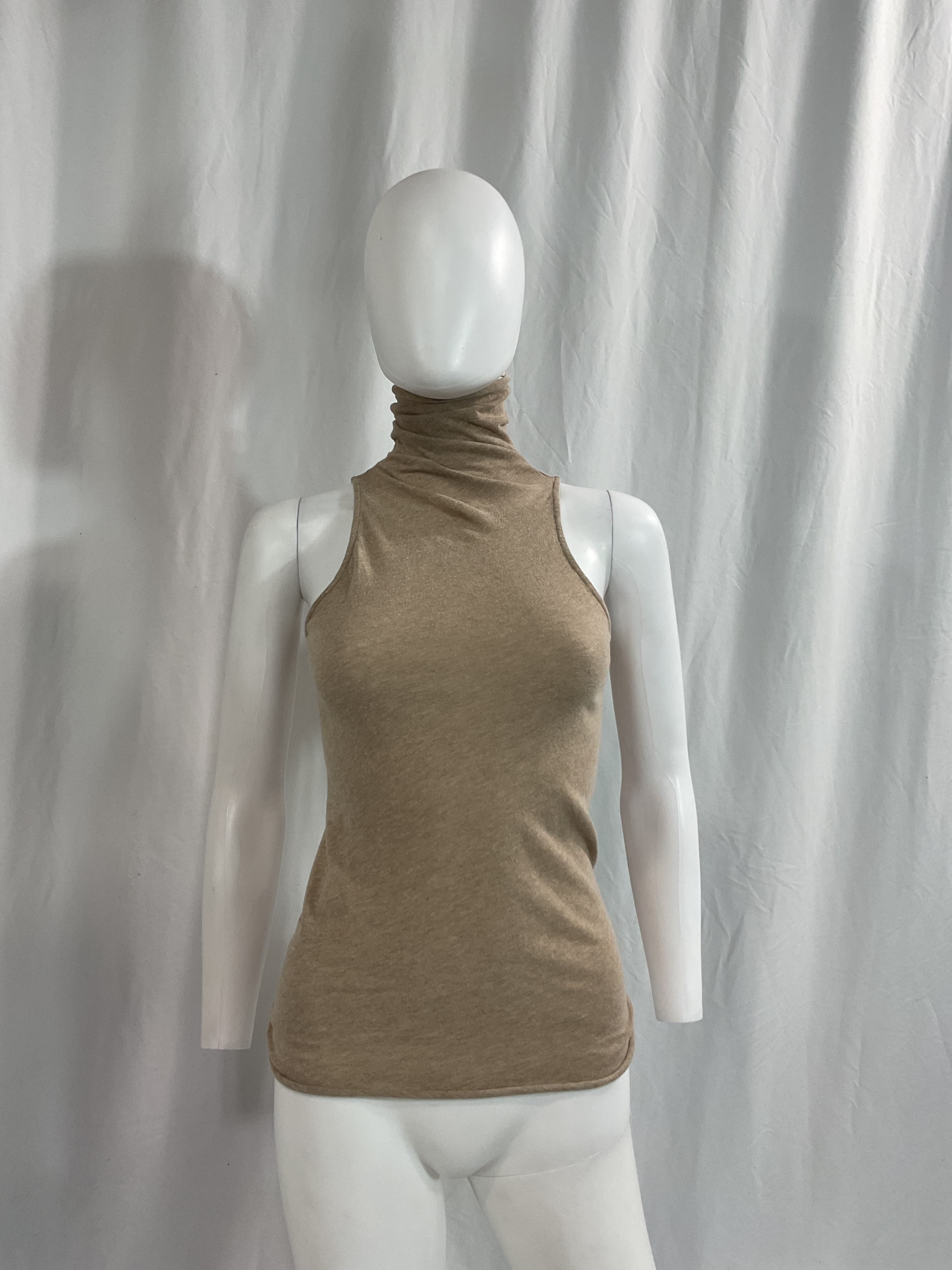 Cashmere Halter Turtleneck In Khaki - Image 4