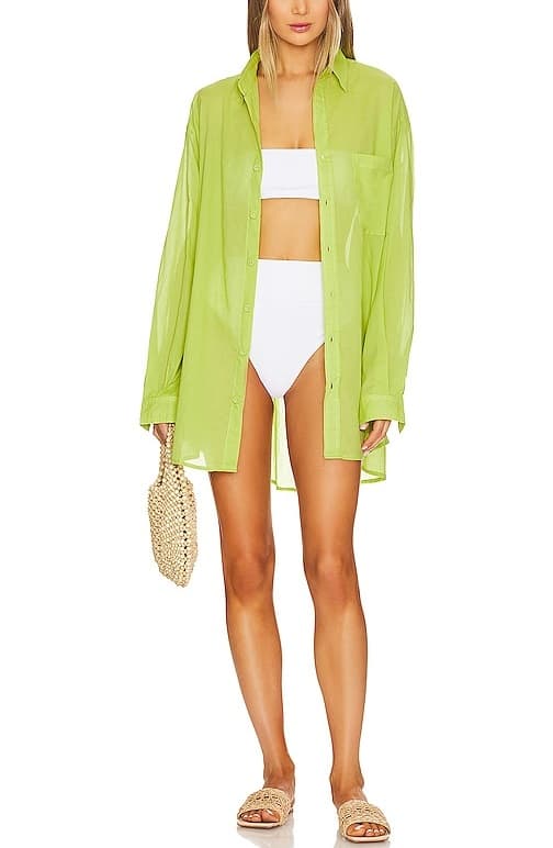 Monita Shirt Dress In Kiwifruit - Image 1