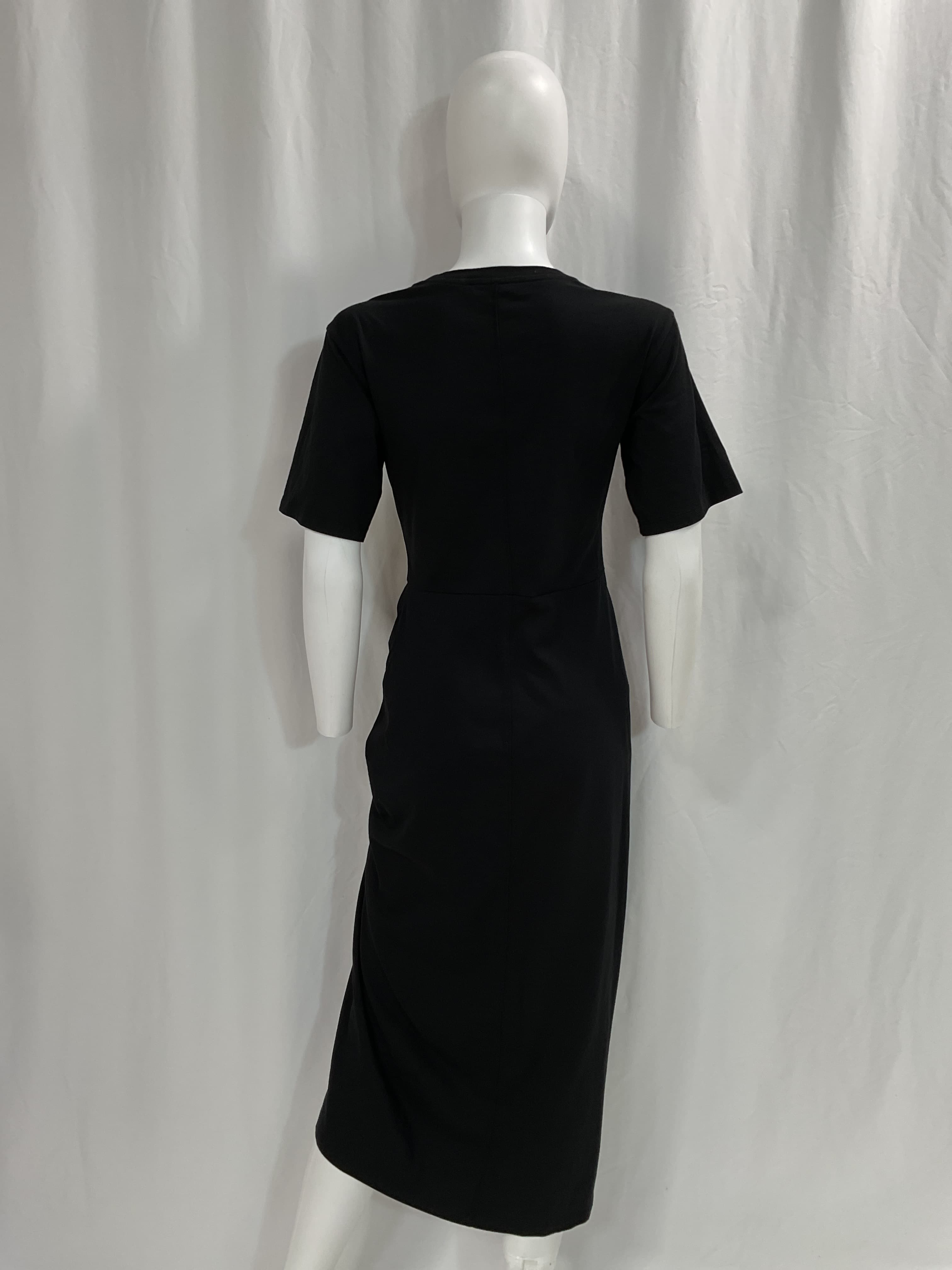 Ruched Front Tie Dress In Black - Image 2