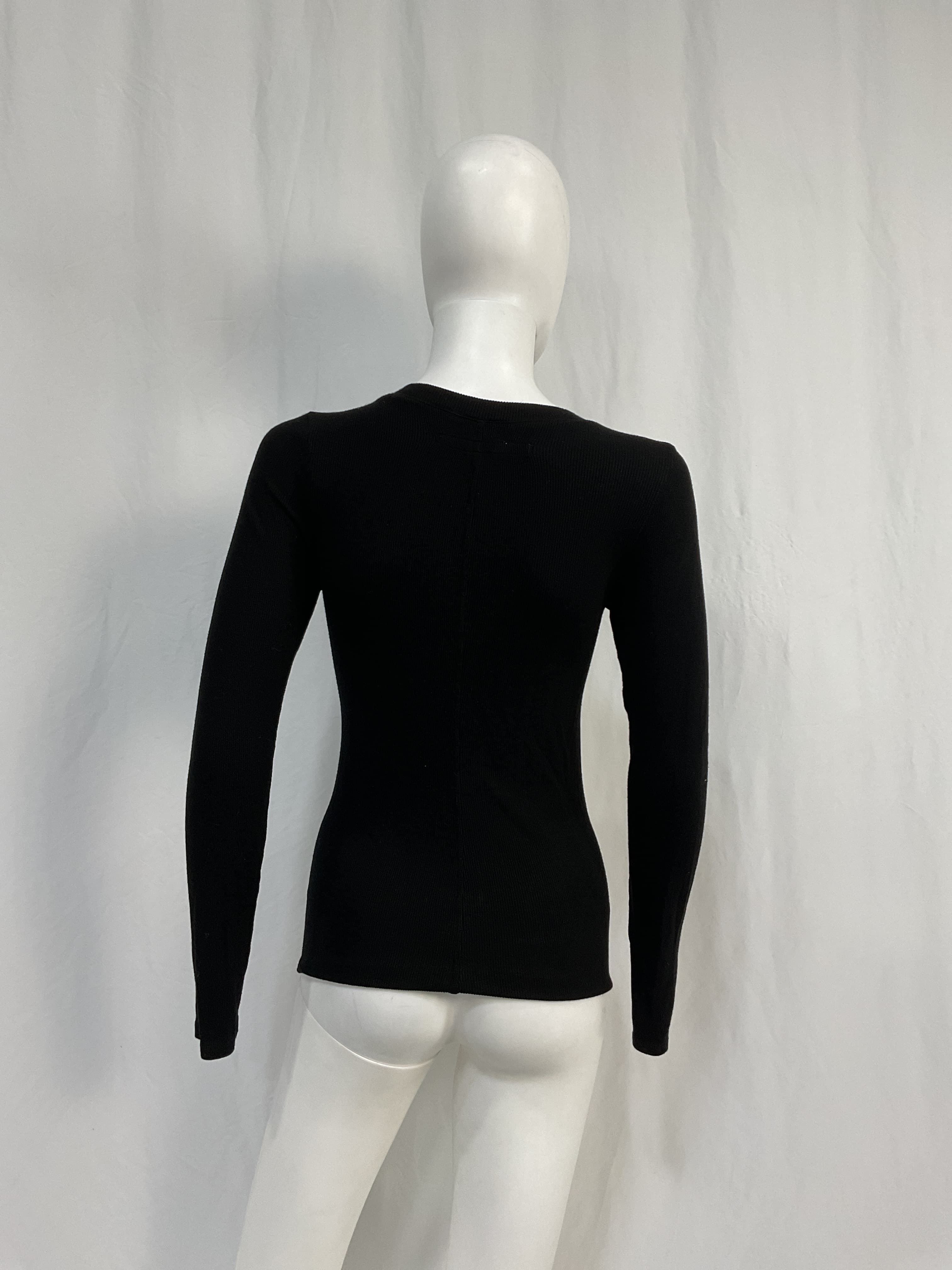 Silk Rib Fitted Long Sleeve Cardigan In Black - Image 3