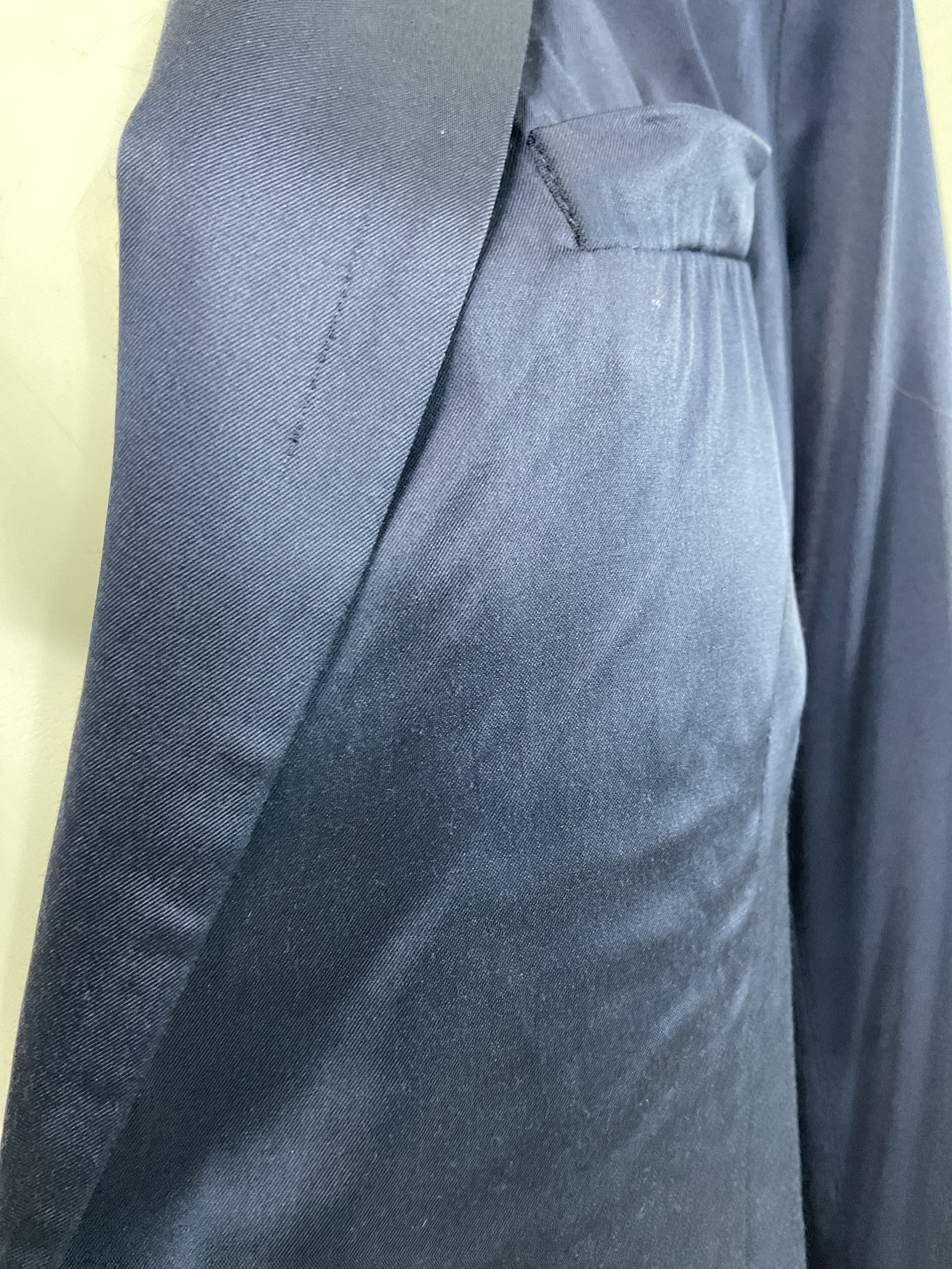 Satin Blazer In Navy - Image 2