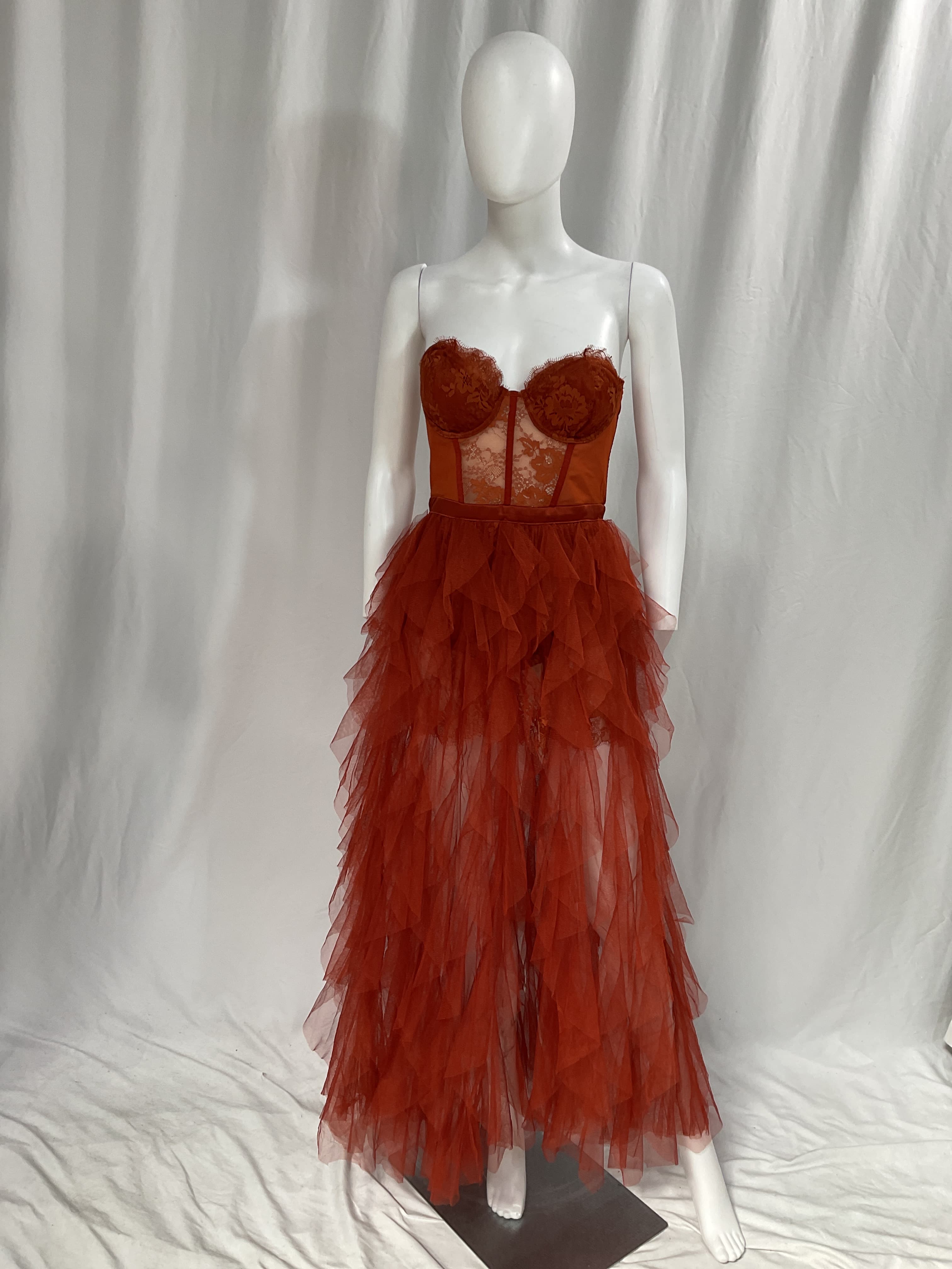 For Love & Lemons X Revolve Bustier Gown In Rust - Image 2