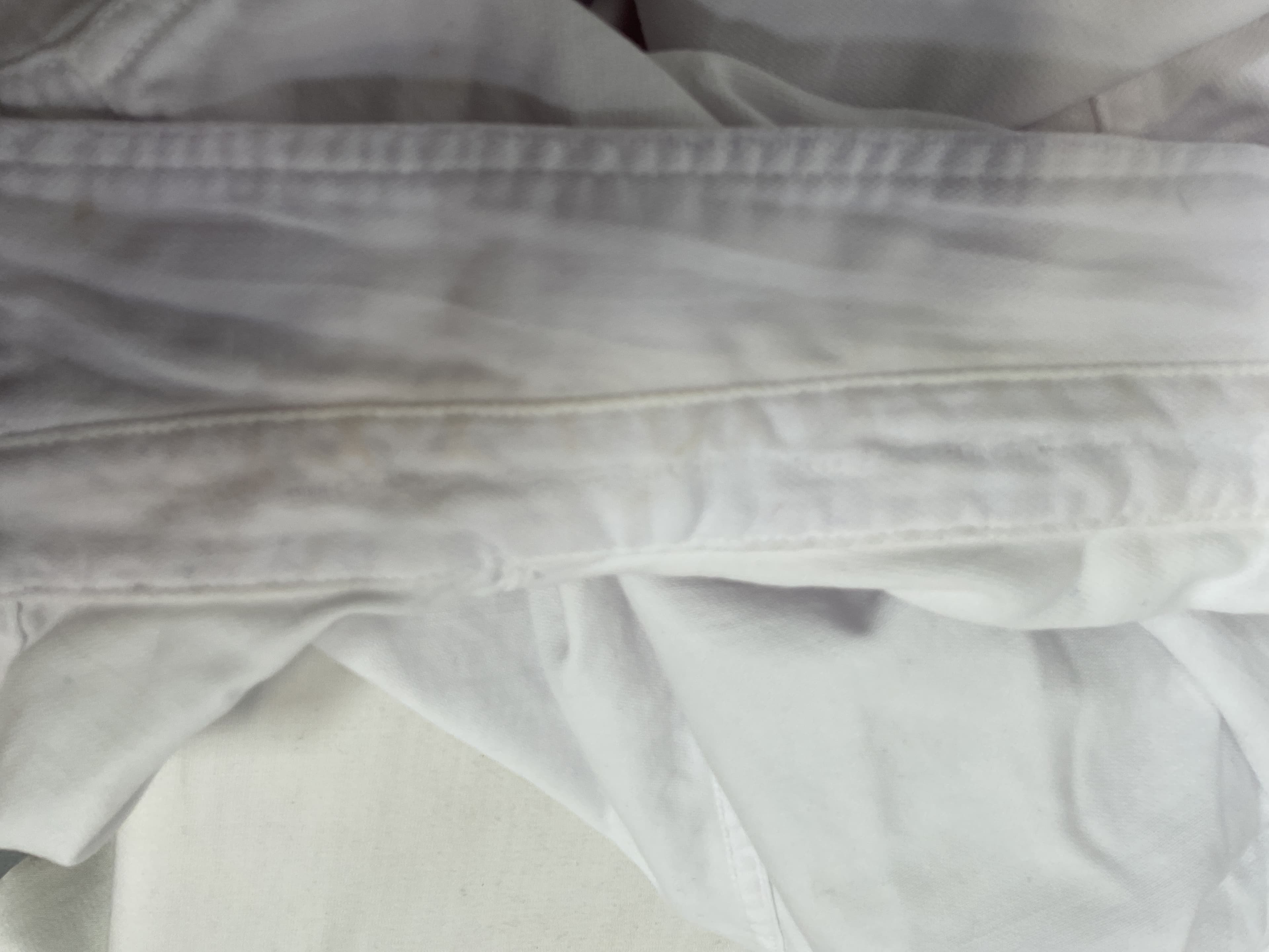 Barry Long Sleeve Button Down Top In White Tattered Wash Denim - Image 2