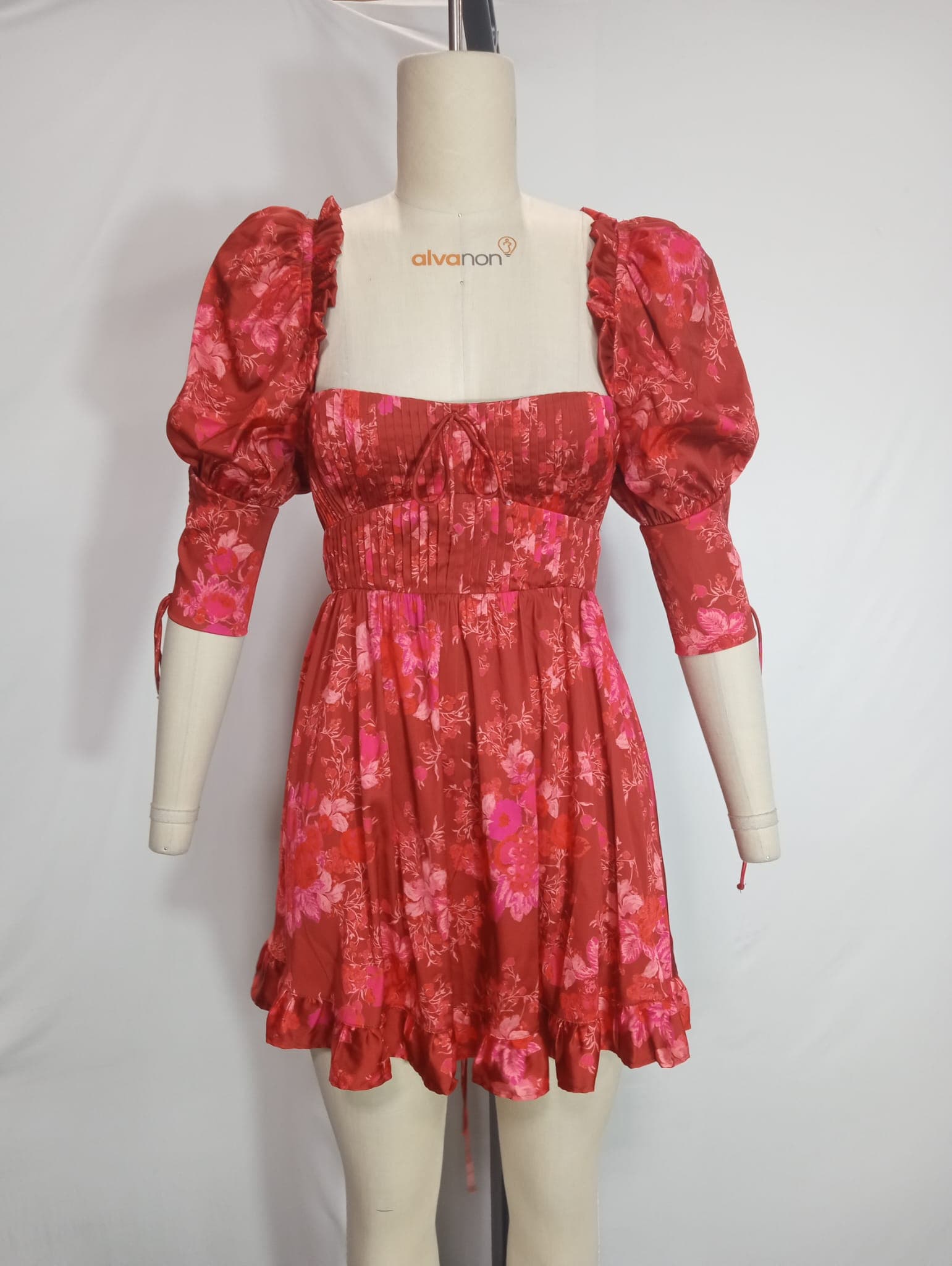 Alia Mini Dress In Red - Image 4