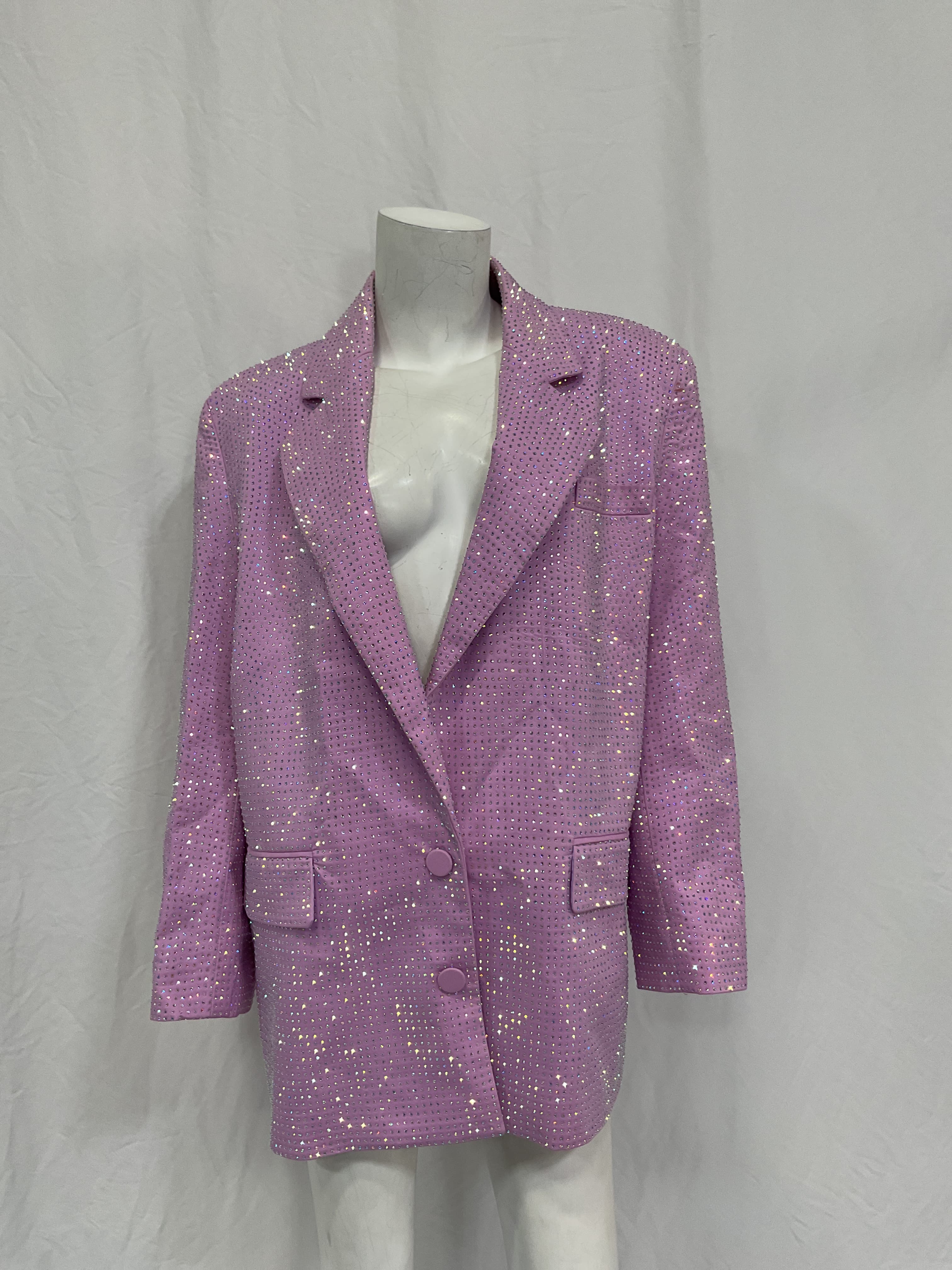 Oversized Blazer In Lilac Pink - Image 3