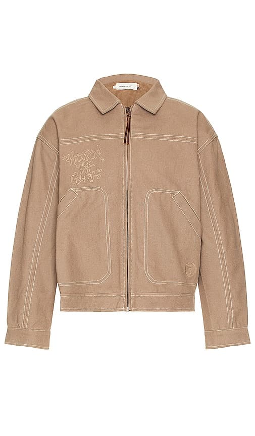 Script Carpenter Jacket In Light Brown - Image 1