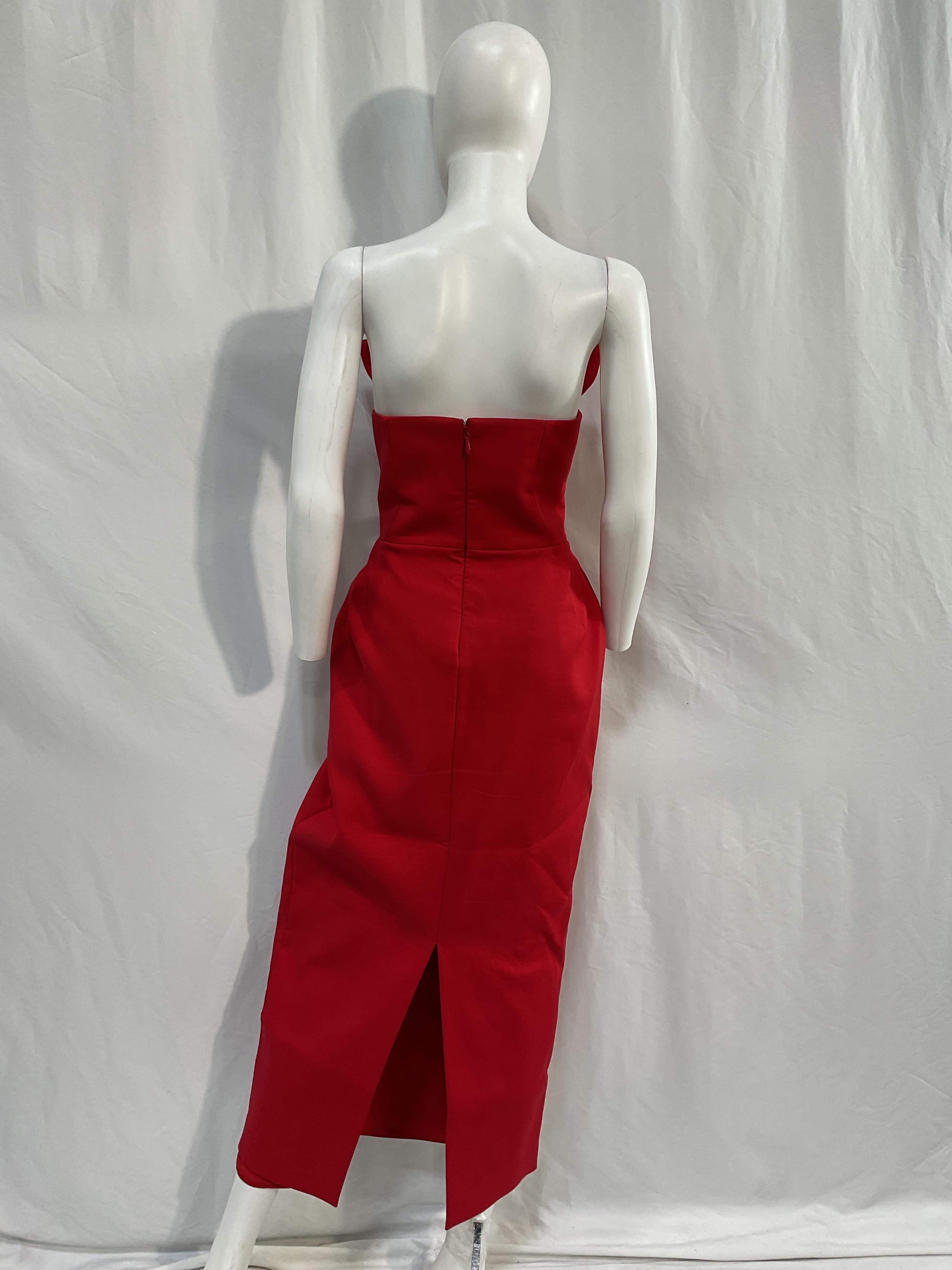 The S Curve Dress With Bow In Lipstick Red - Image 2
