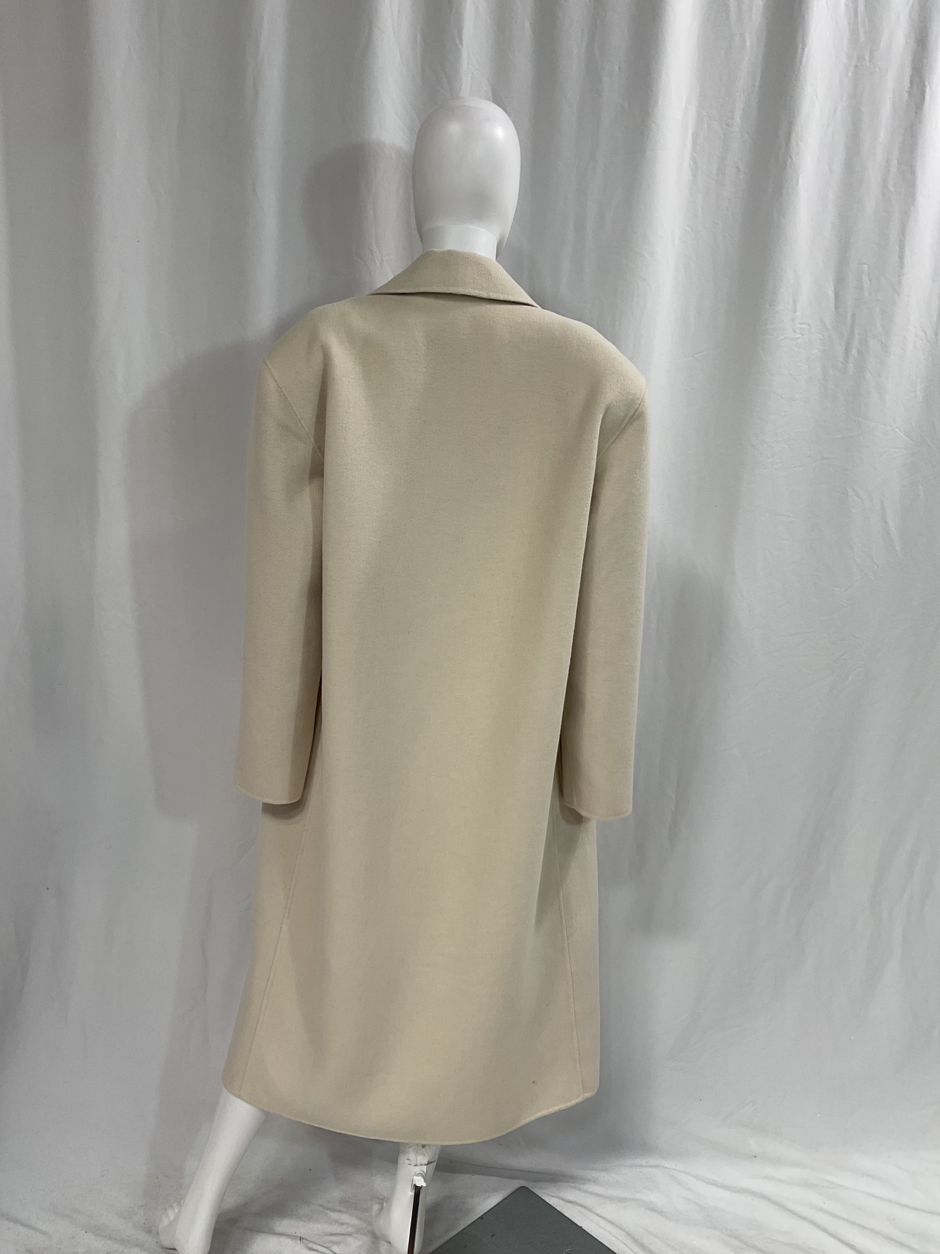 Oversized Coat With Detachable Scarf In Ivory - Image 3