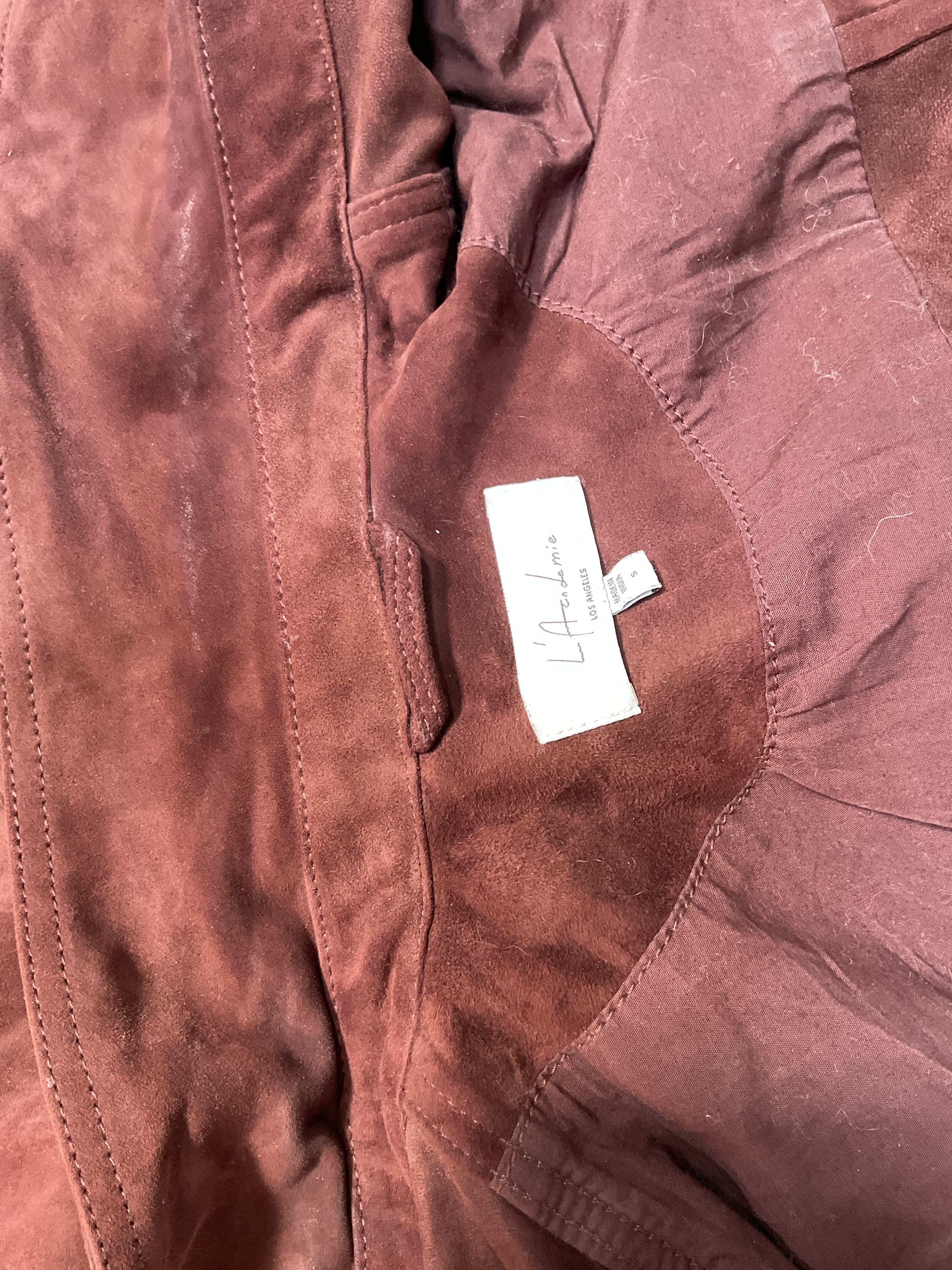 Suede Leather Shacket In Brown - Image 2