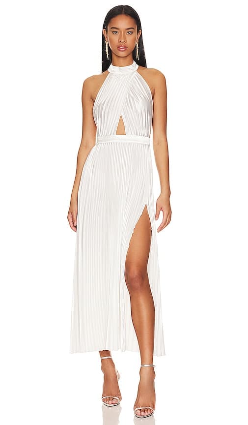 Renaissance Split Gown In Blanc - Image 1