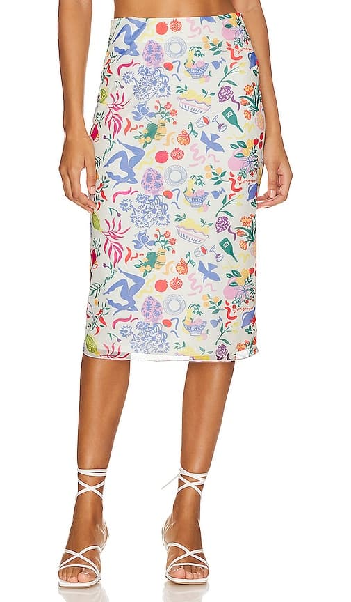 Giada Midi Skirt In Buongiorno Multi - Image 1