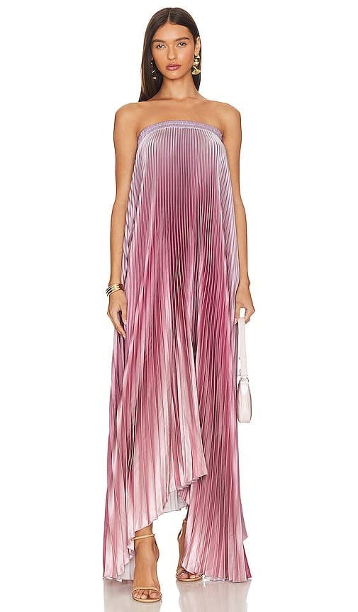 Bisous Strapless Gown In Mauve Ombre - Image 1