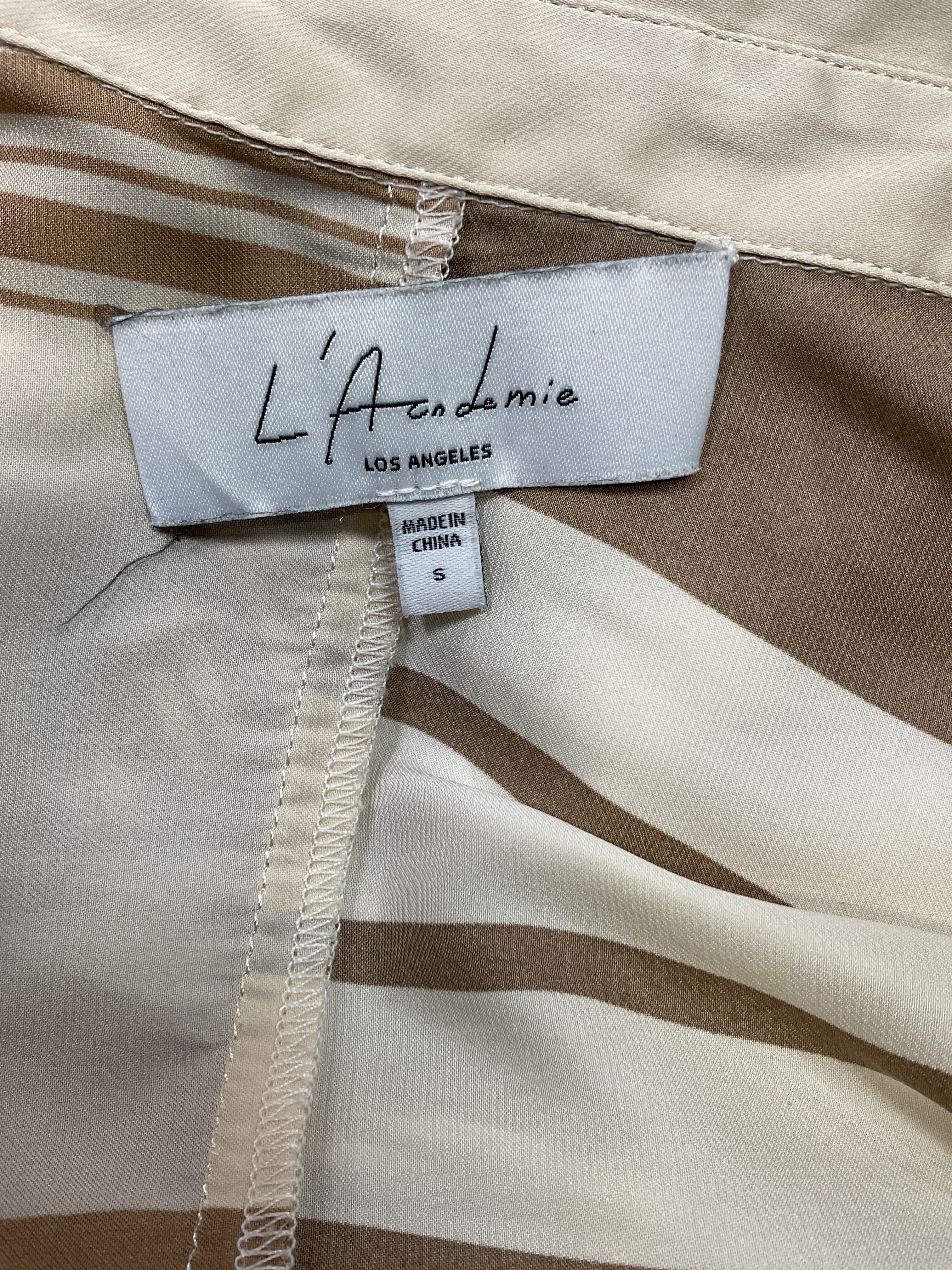 The Kamille Mini Dress In Brown & Ivory Stripe - Image 3