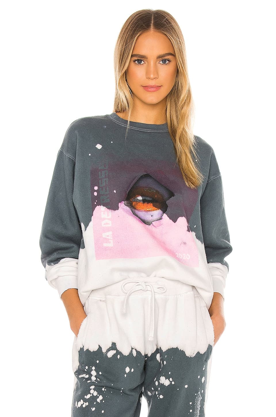 Acid Wash Charcoal Break Through Pullover - Image 1