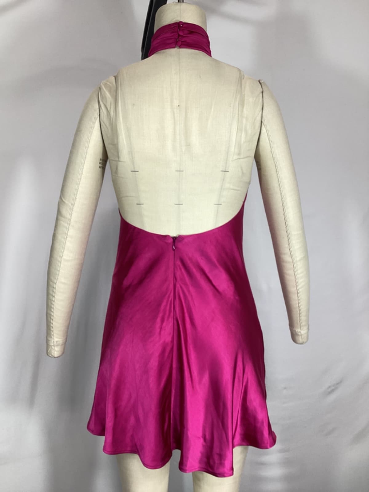 Hayes Mini Dress In Magenta Pink - Image 3