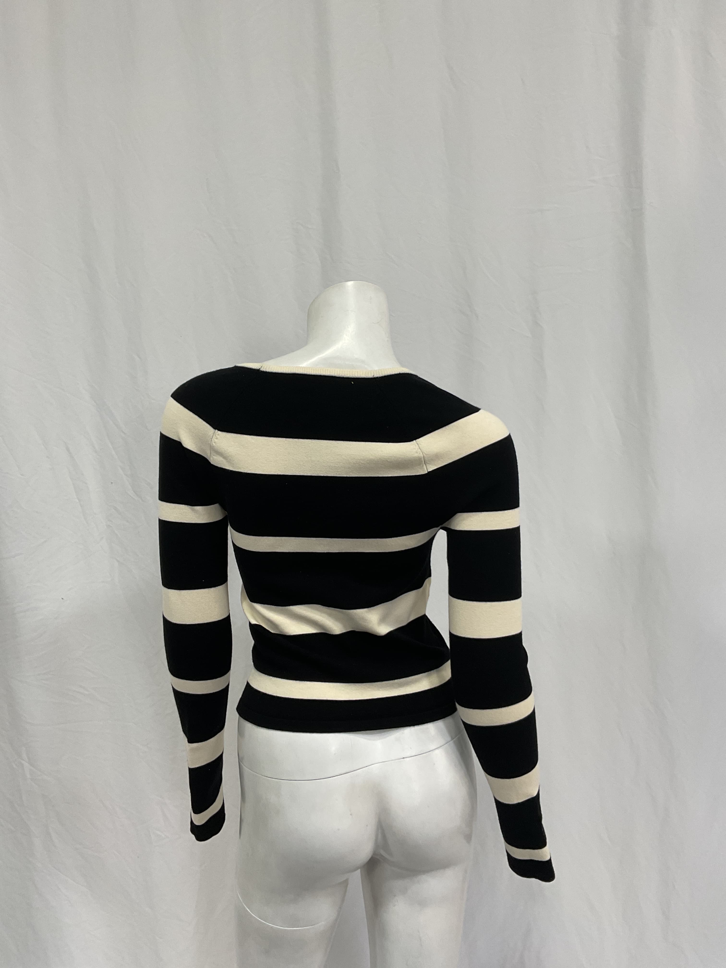 Miriam Striped Sweater In Black & Cream - Image 3