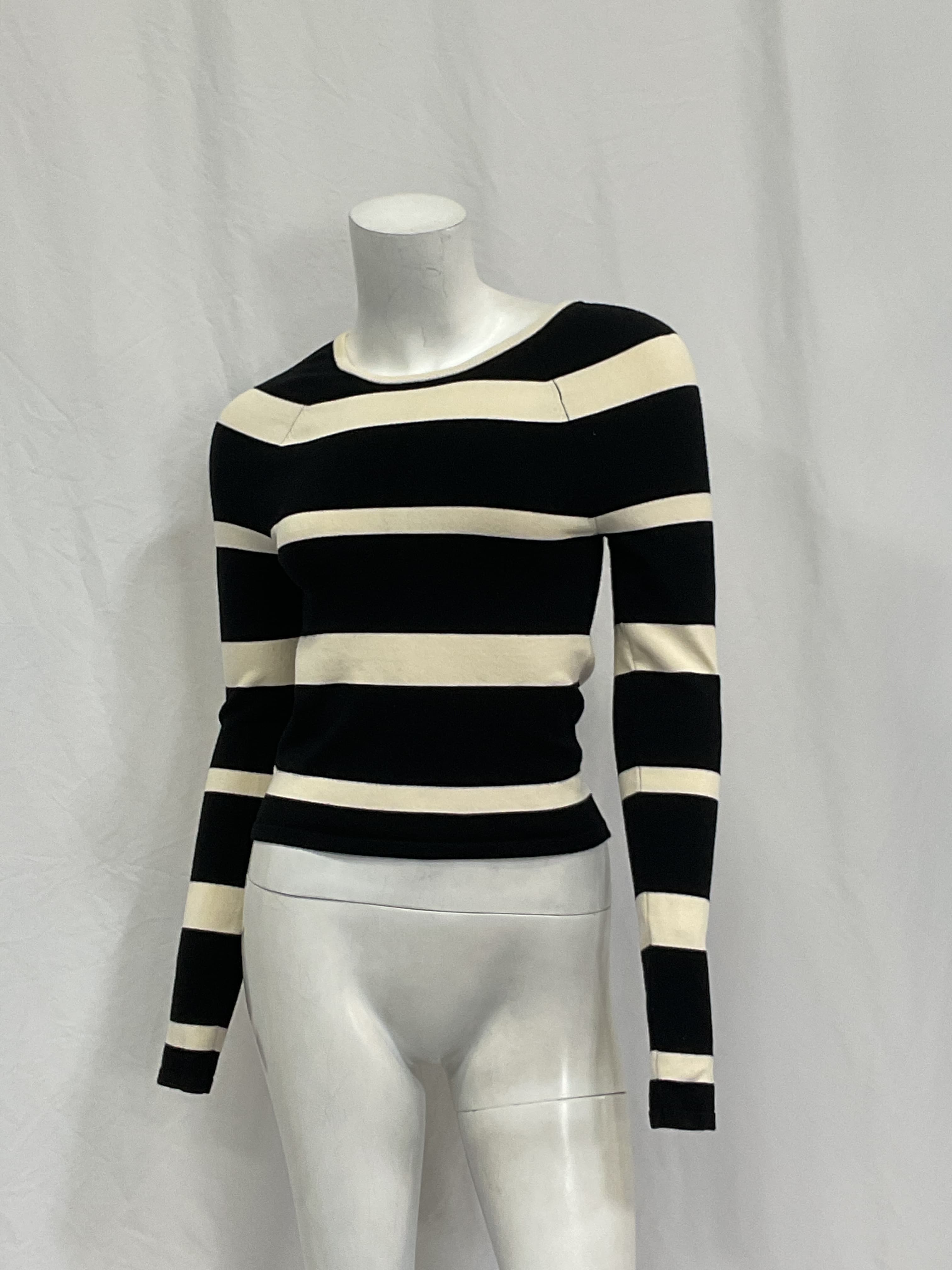 Miriam Striped Sweater In Black & Cream - Image 2
