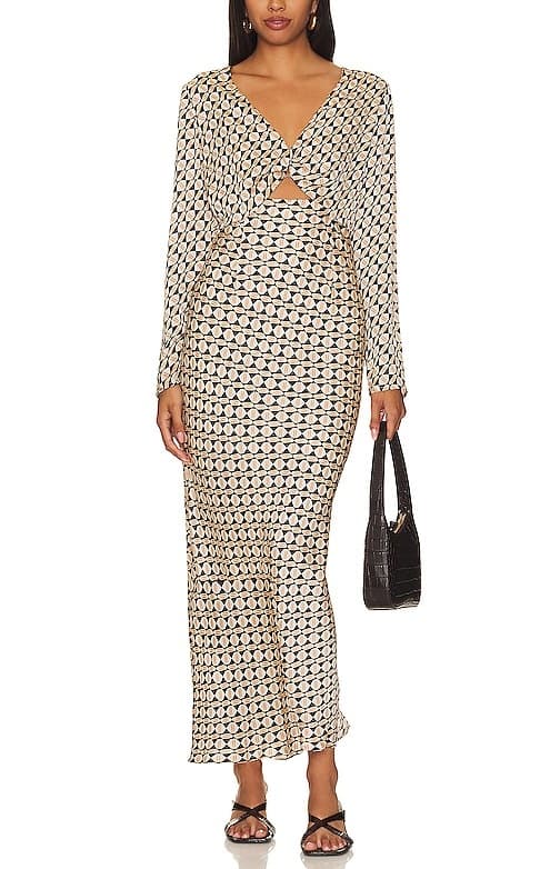 Cece Twist Midi Dress In Geometric - Image 1
