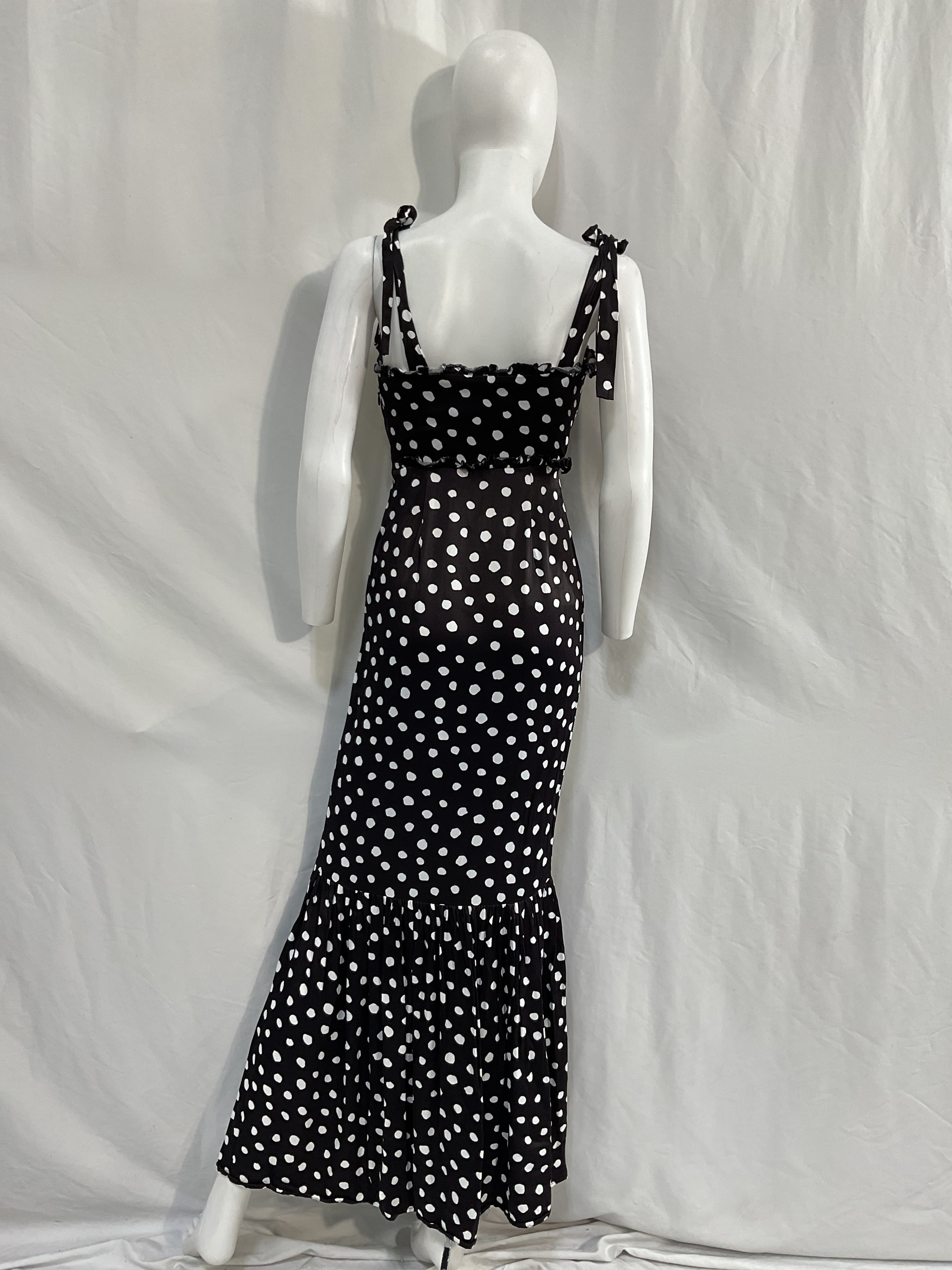 Fiammetta Maxi Dress In Black & White Dot - Image 2