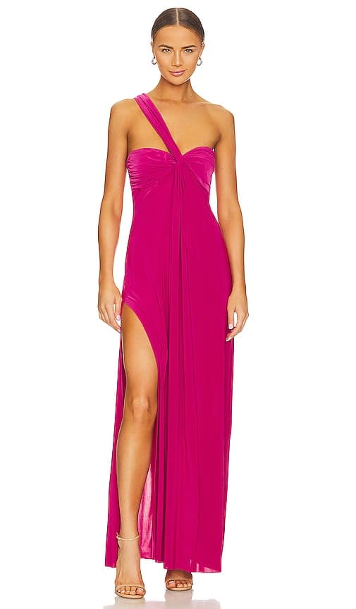 Thora Dress In Fuchsia - Image 1