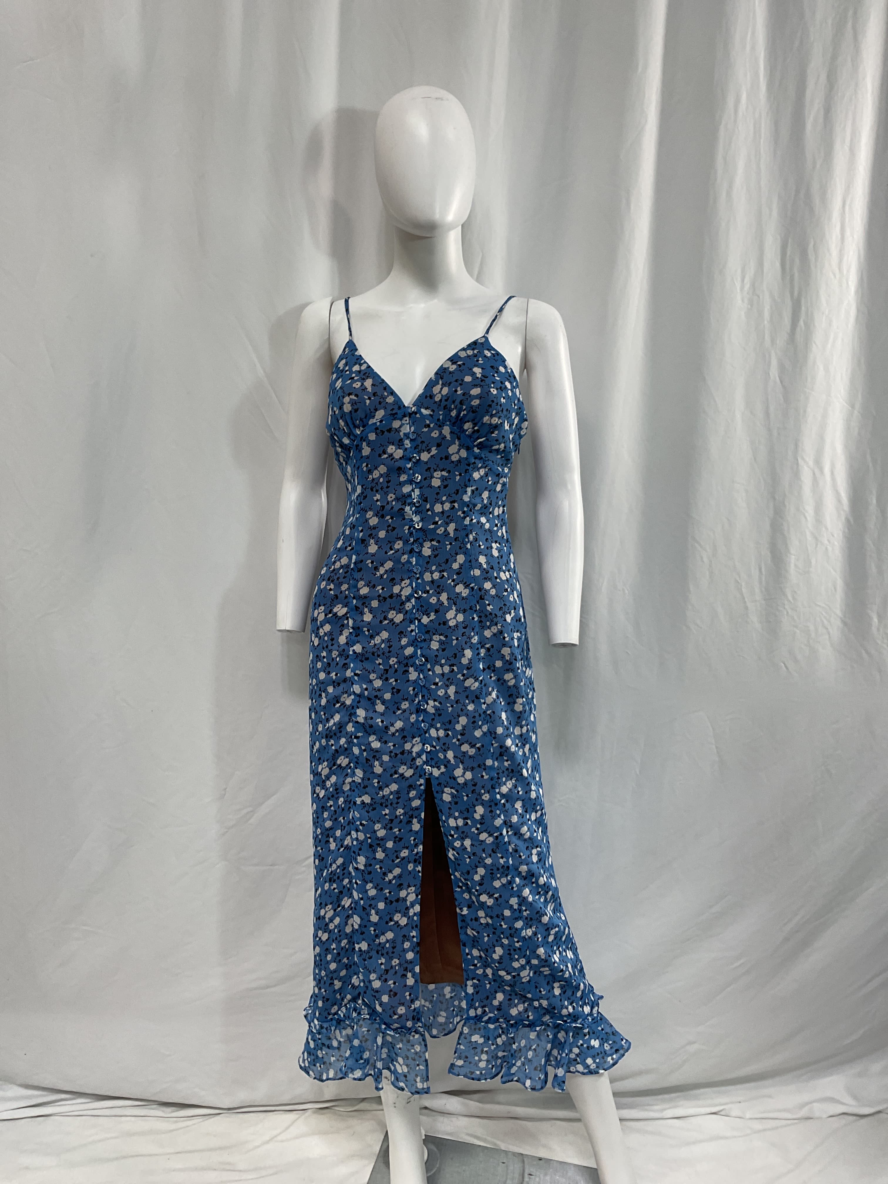 Quincy Midi Dress In Blue Ditsy - Image 2