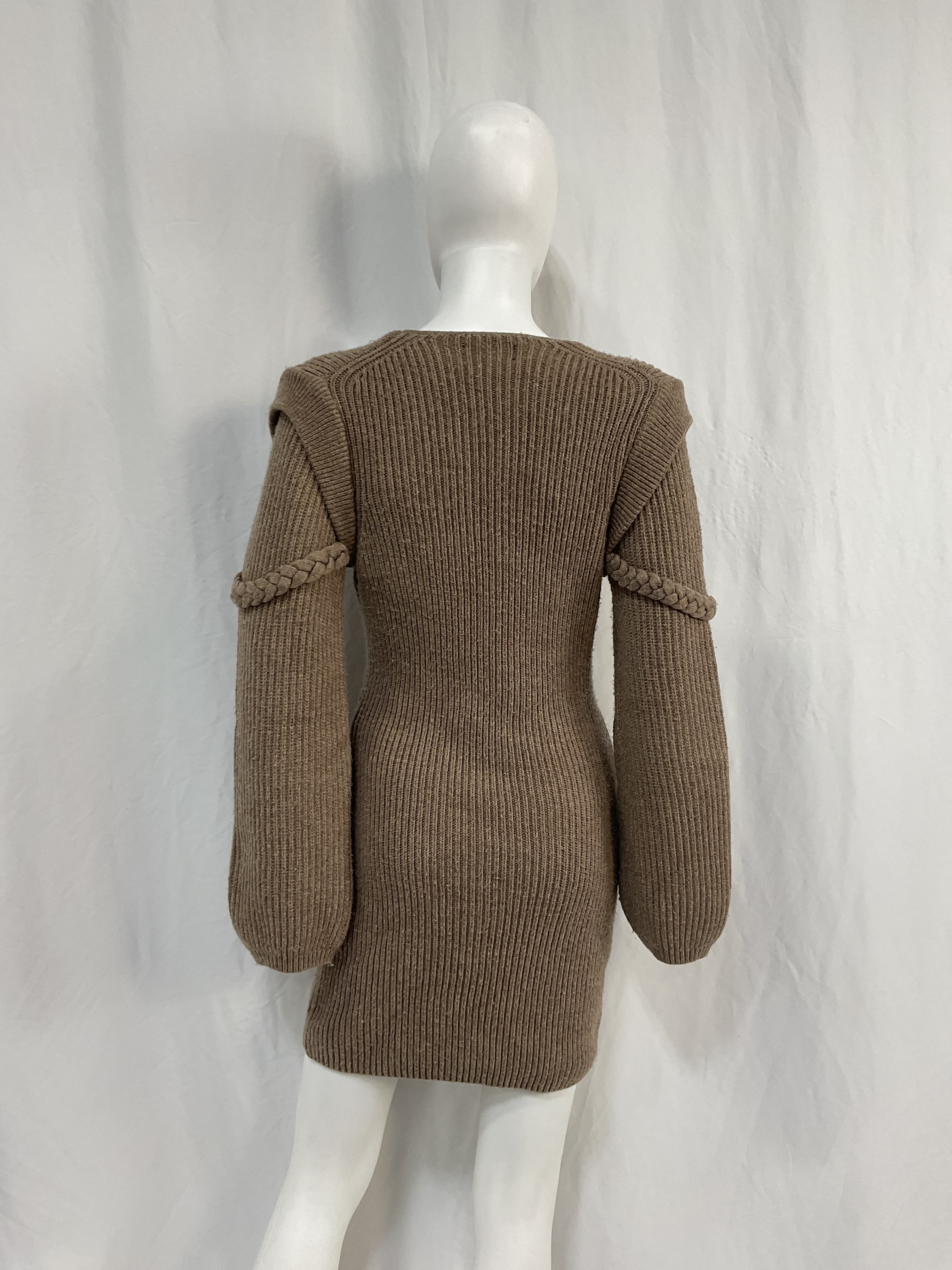 Michael Costello X Revolve Malina Deep V Neck Knit Dress In Taupe - Image 3