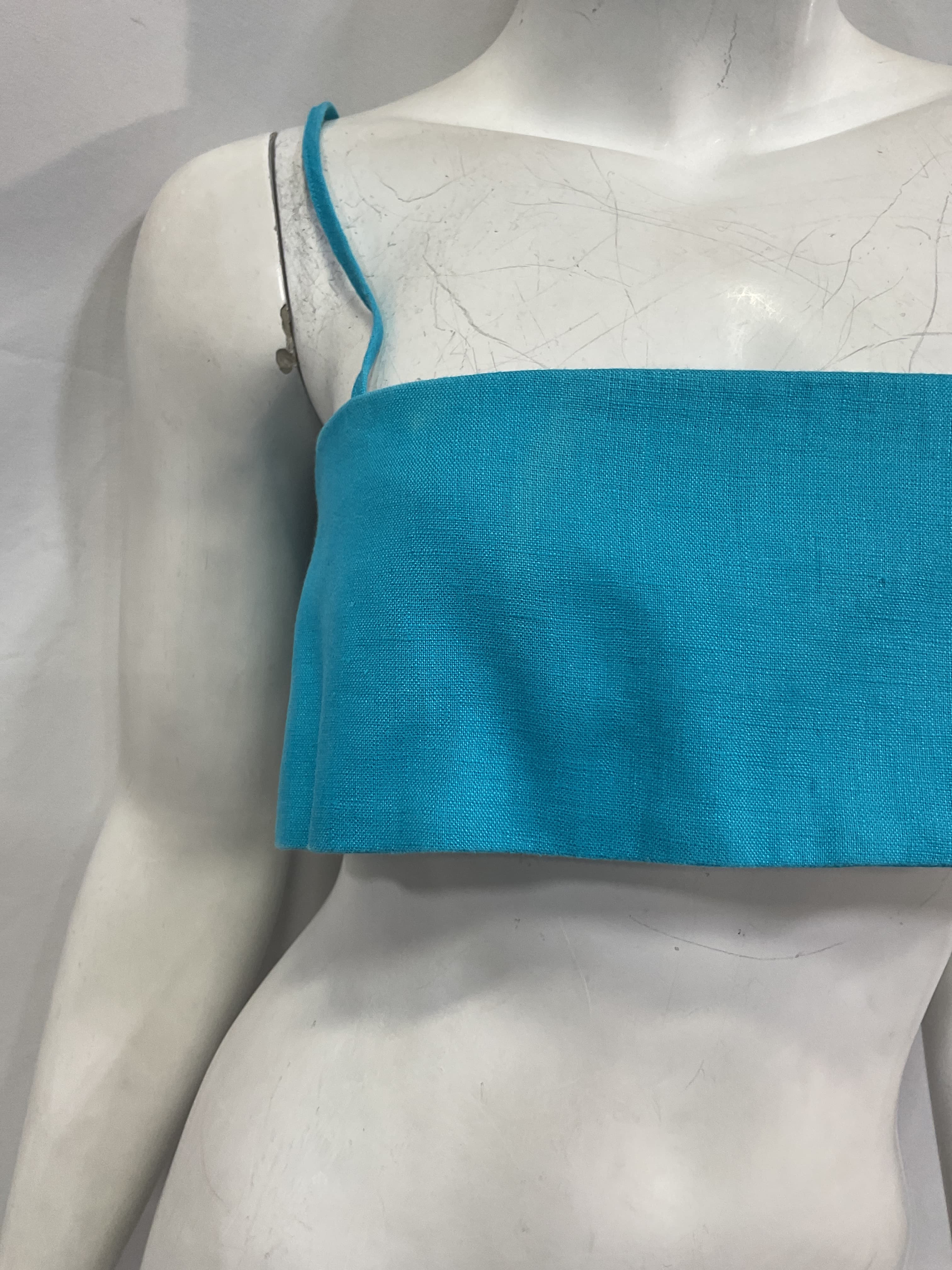 Matthew Bruch X Revolve Structured Bandeau Crop Top In Aquamarine - Image 4
