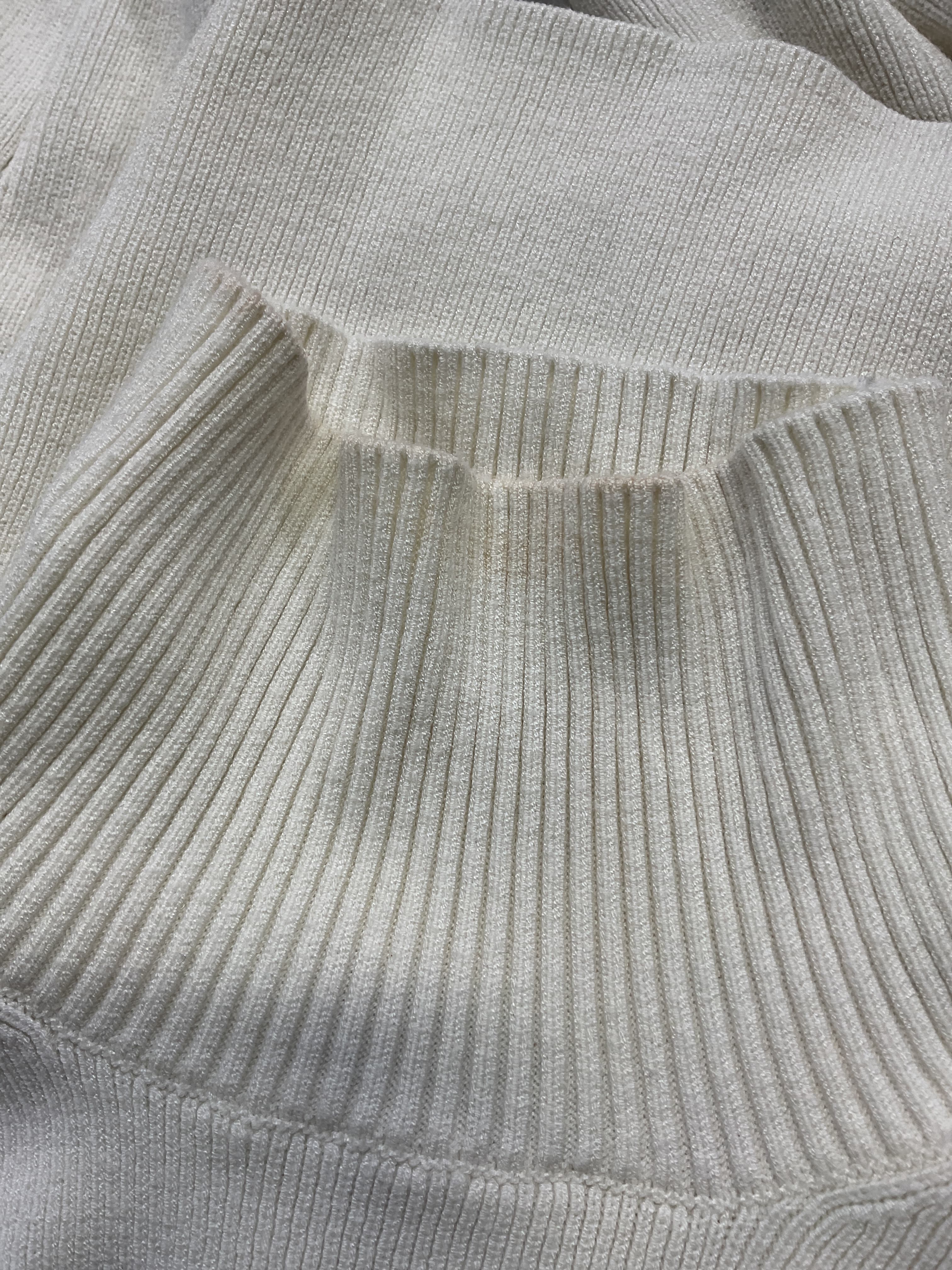 Cara Cropped Knit Mock Neck In Ivory - Image 2