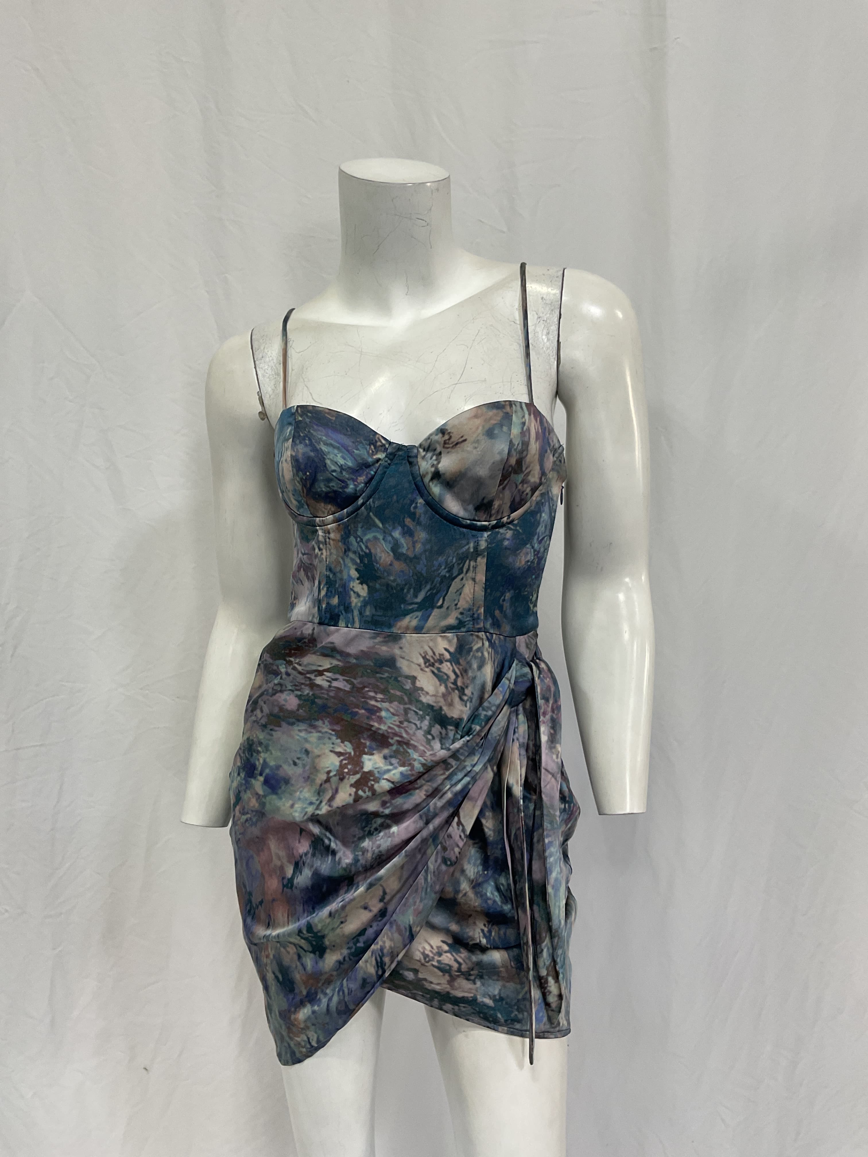 Michael Costello X Revolve Banks Mini Dress In Oil Abstract Print - Image 3