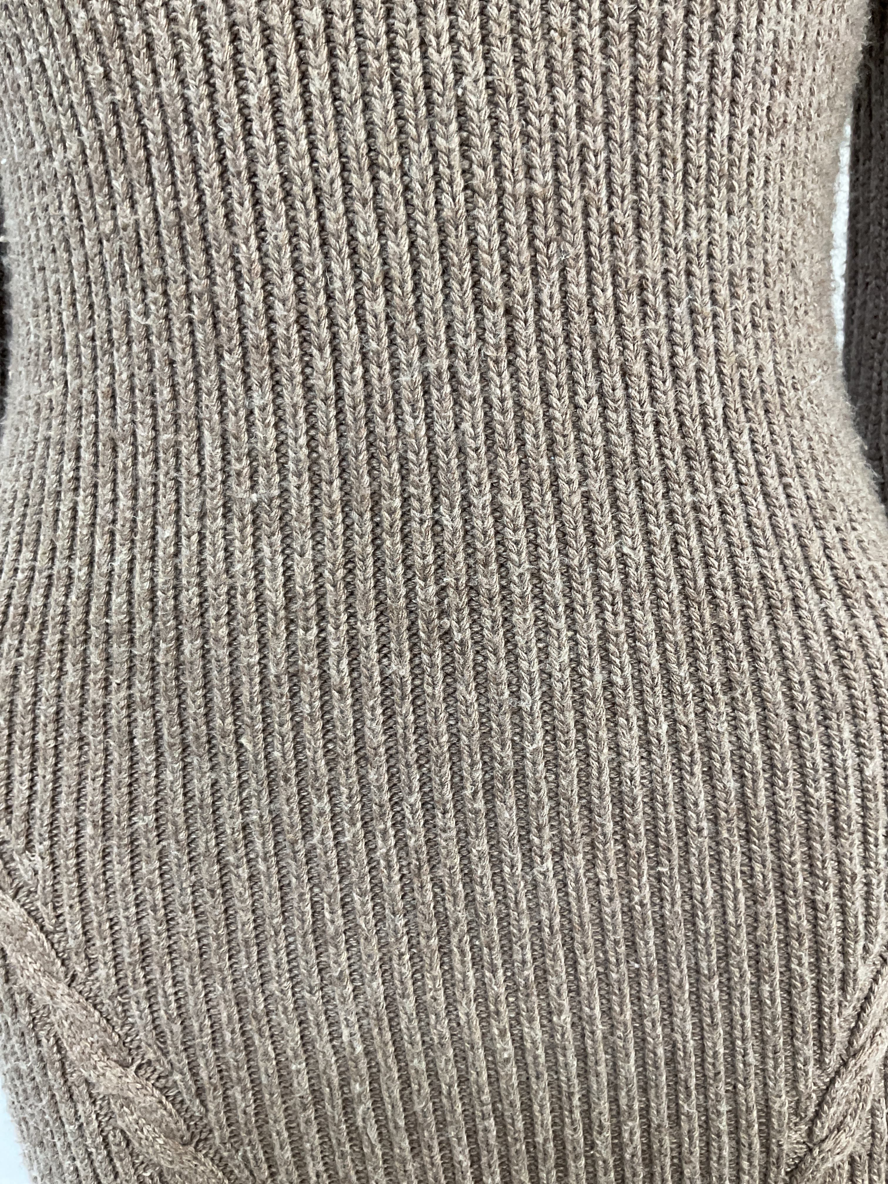 Michael Costello X Revolve Malina Deep V Neck Knit Dress In Taupe - Image 4