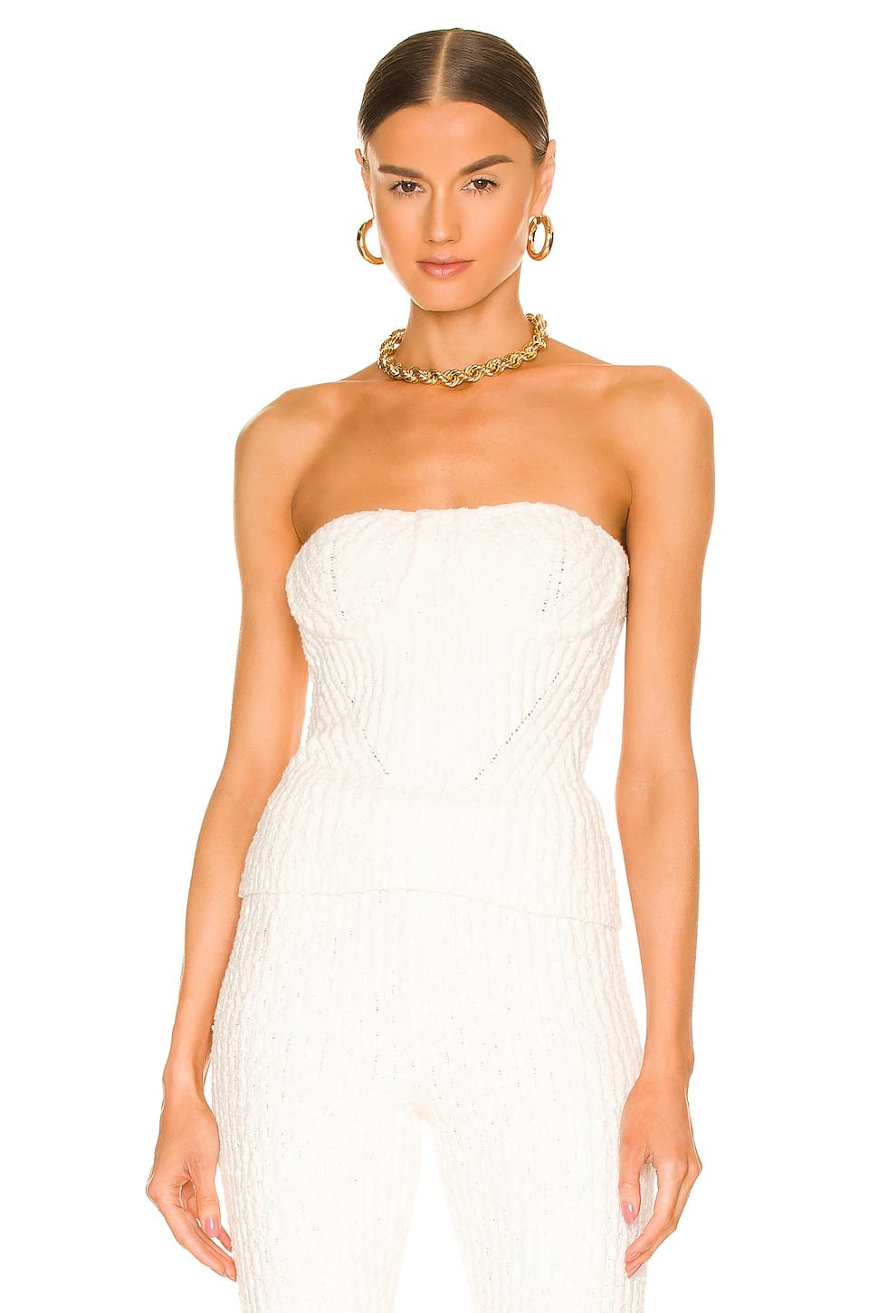 Tara Boucle Knit Bustier Tube Top - Image 1