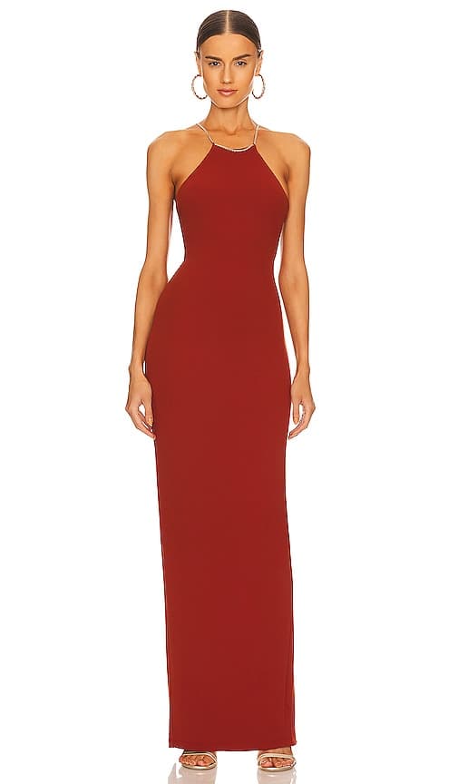 Lexi Chain Gown In Rust - Image 1
