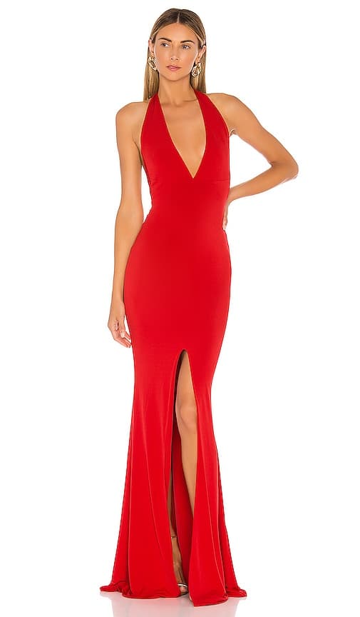 Illegal Halter Gown In Red - Image 1