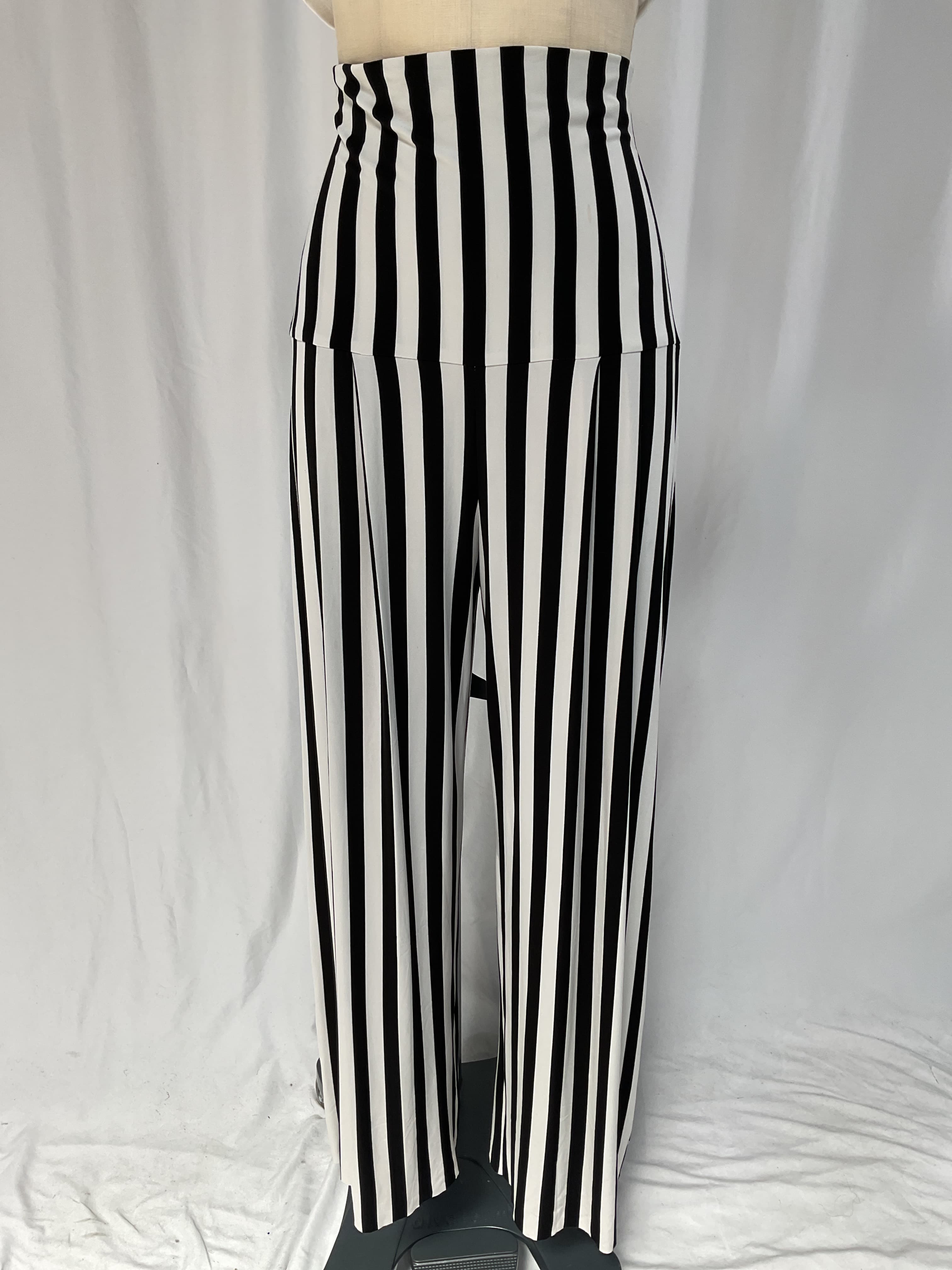 High Waist Pleat Pant In Stripe - Image 2