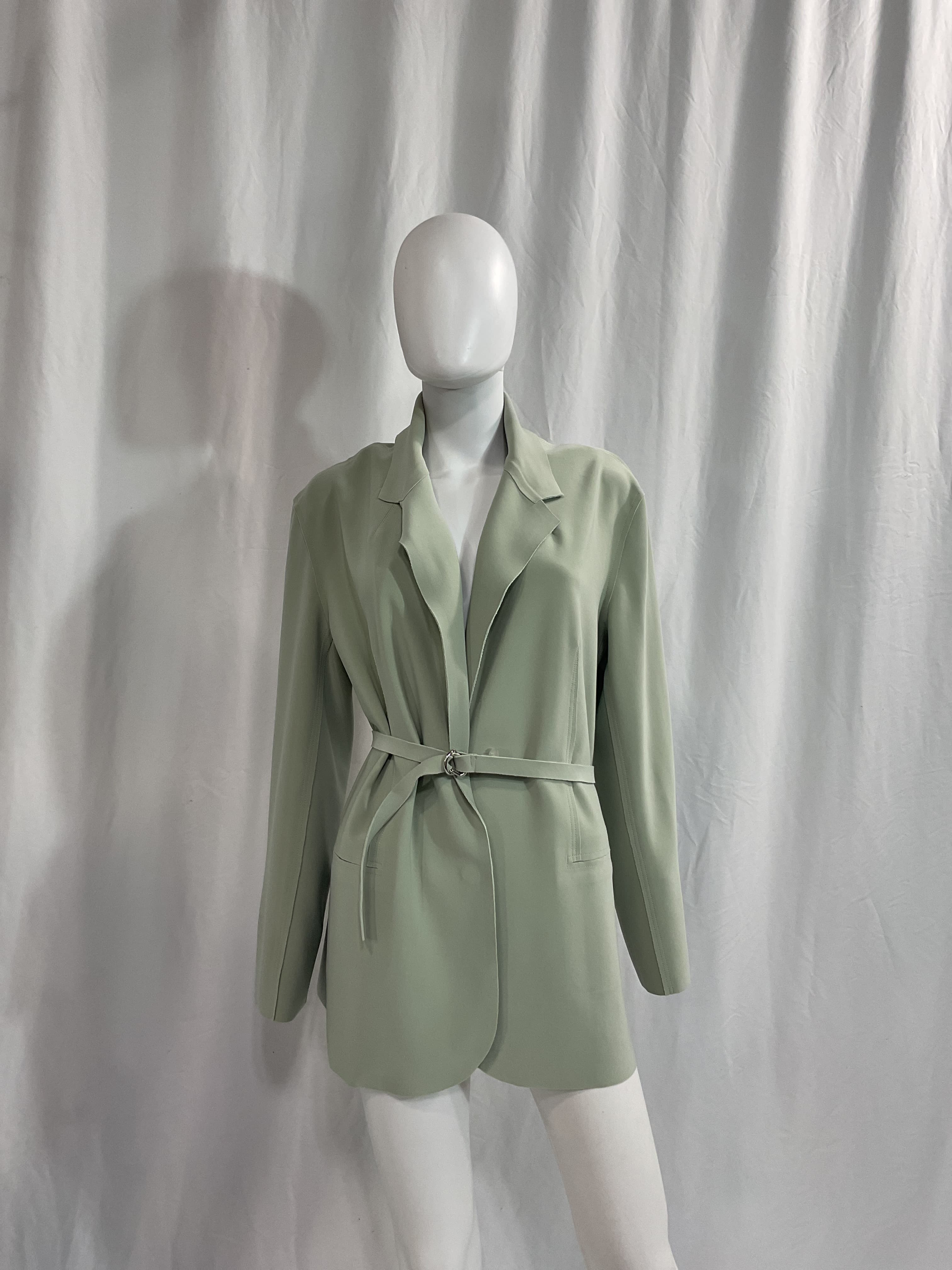Oversized Single Breasted Jacket In Dried Sage - Image 3