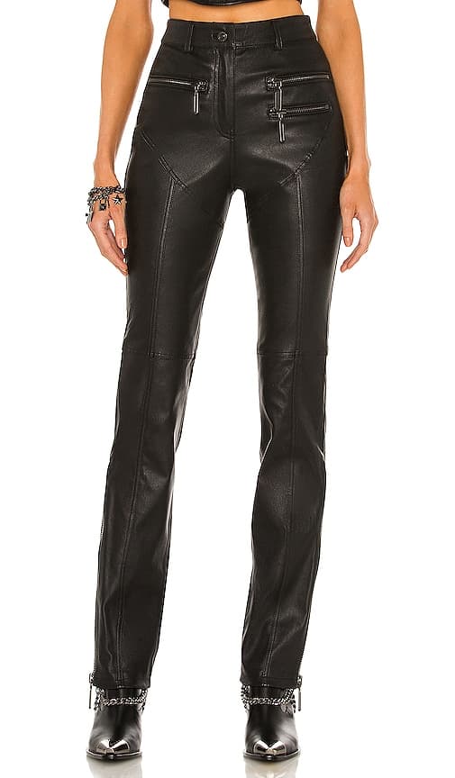 Dundas X Revolve Syd Leather Pants In Black - Image 1