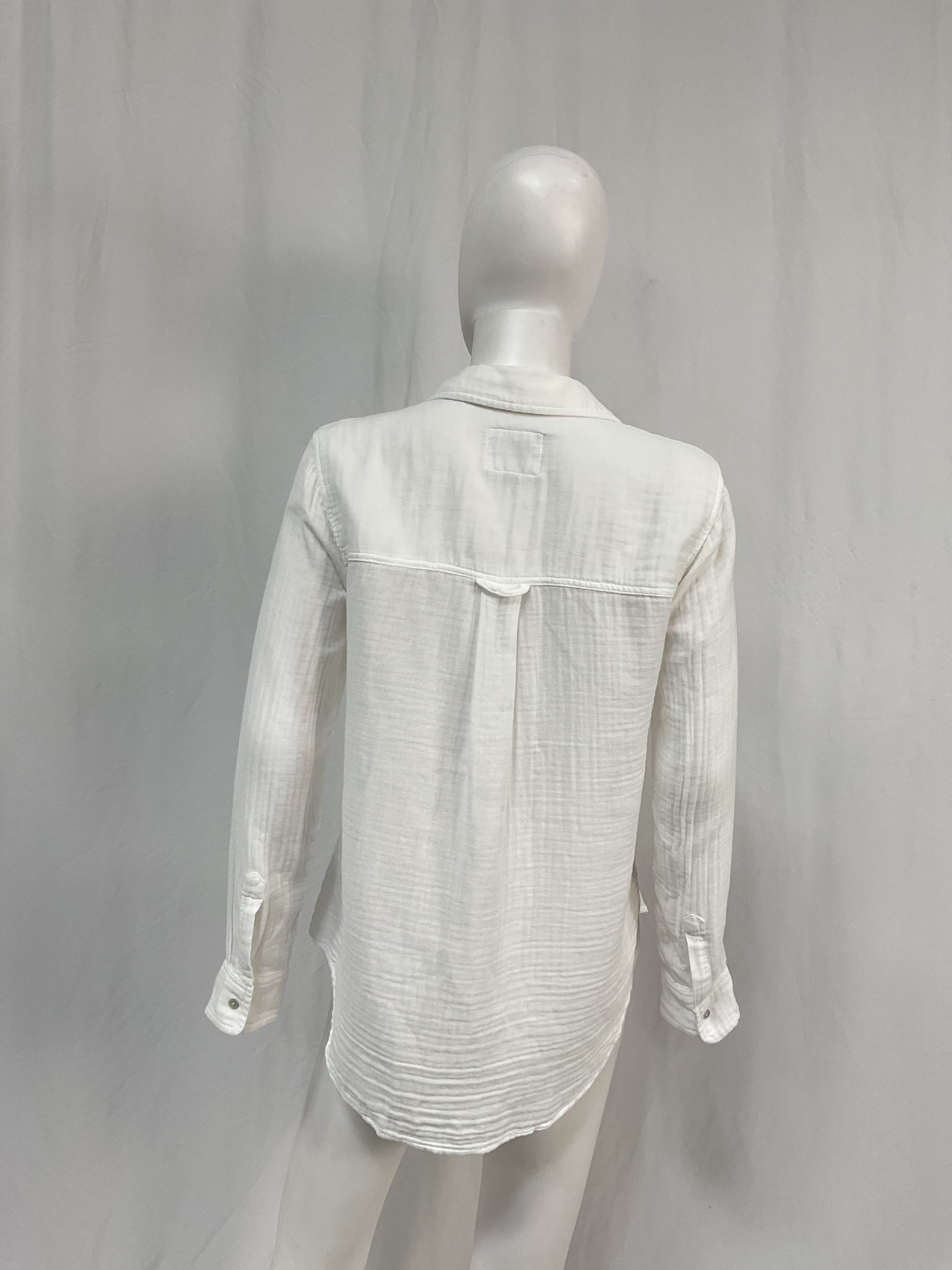 Ellis Gauze Button Down In White - Image 3