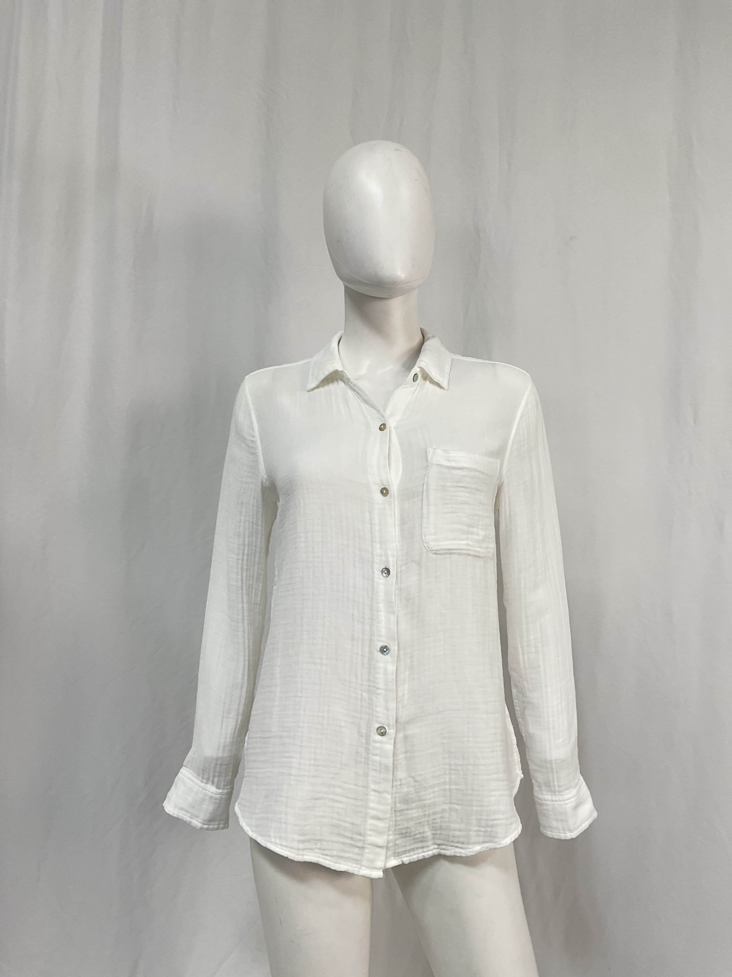 Ellis Gauze Button Down In White - Image 2